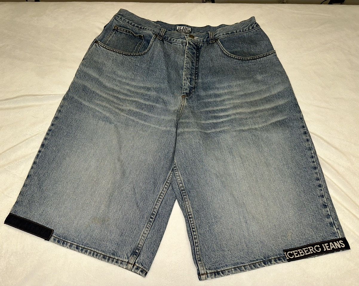 Iceberg × Vintage VTG Iceberg Jean Shorts Mens 35x14 Made In Italy Size US 35 - 1 Thumbnail