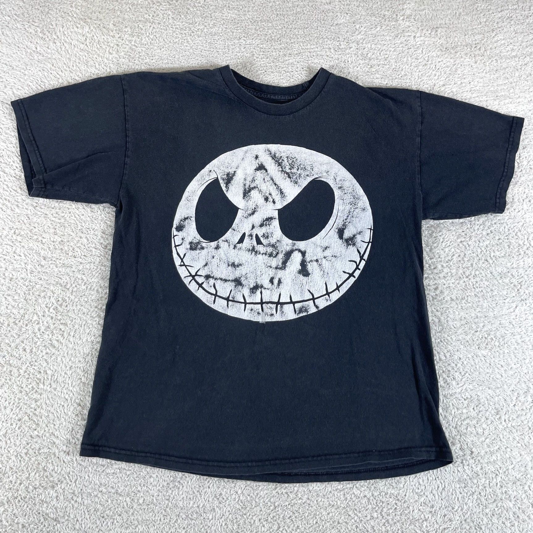Disney VINTAGE Nightmare Before Christmas T-Shirt Mens Medium Black Jack Skellington Disney Graphic Print 90s Christmas Halloween Goth Emo Hot Topic Size US M / EU 48-50 / 2 - 2 Thumbnail