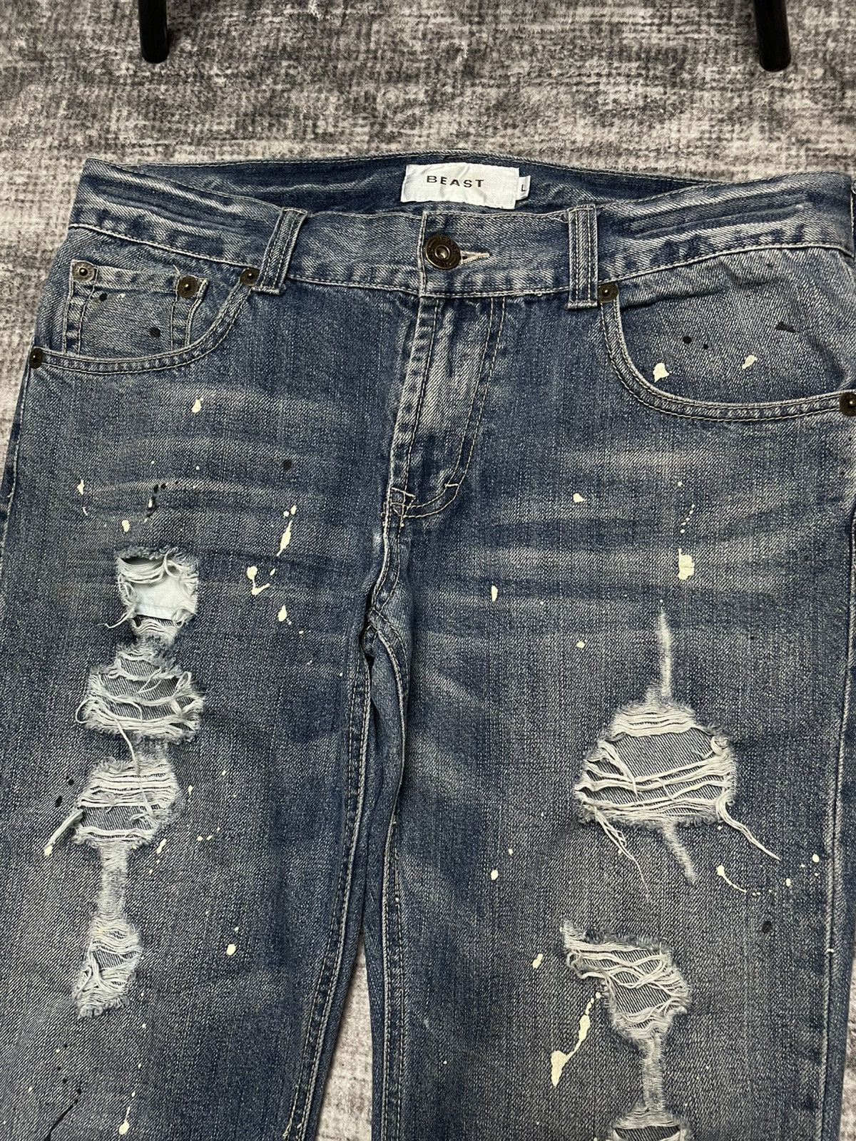 Japanese Brand Japanese Denim Beast Paint Distressed Jeans Size US 30 / EU 46 - 6 Thumbnail