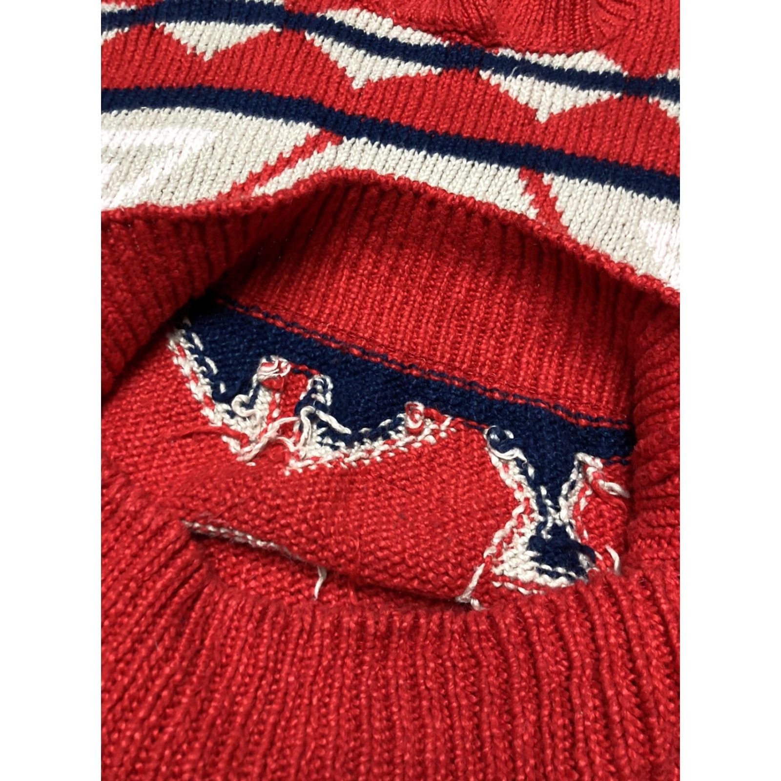 Vintage VINTAGE ramie cotton knit sweater chunky thick Aztec geometric design womens Lg Size L / US 10 / IT 46 - 4 Thumbnail
