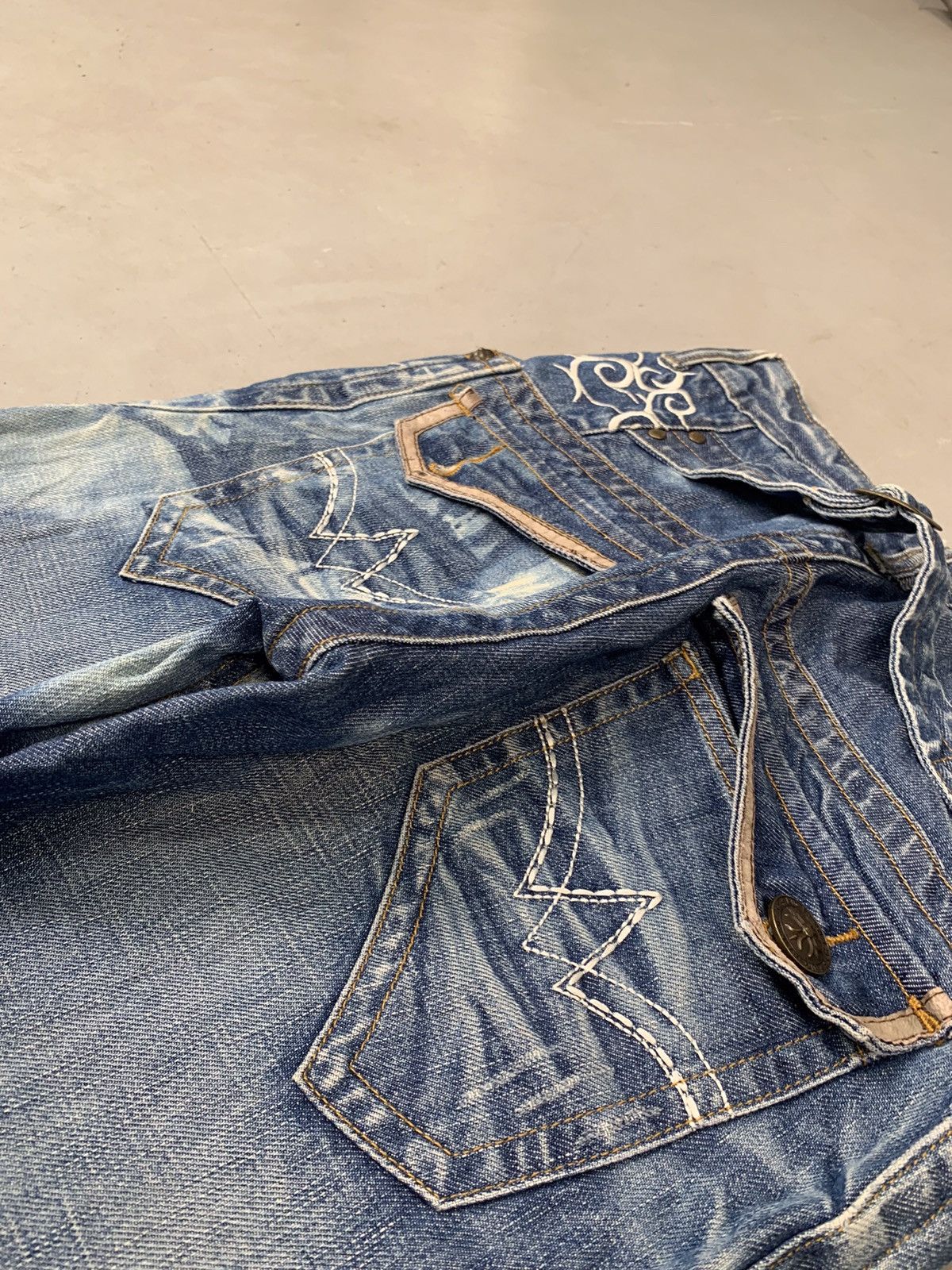 Japanese Brand Vintage big train embroidered denim Size US 30 / EU 46 - 5 Thumbnail