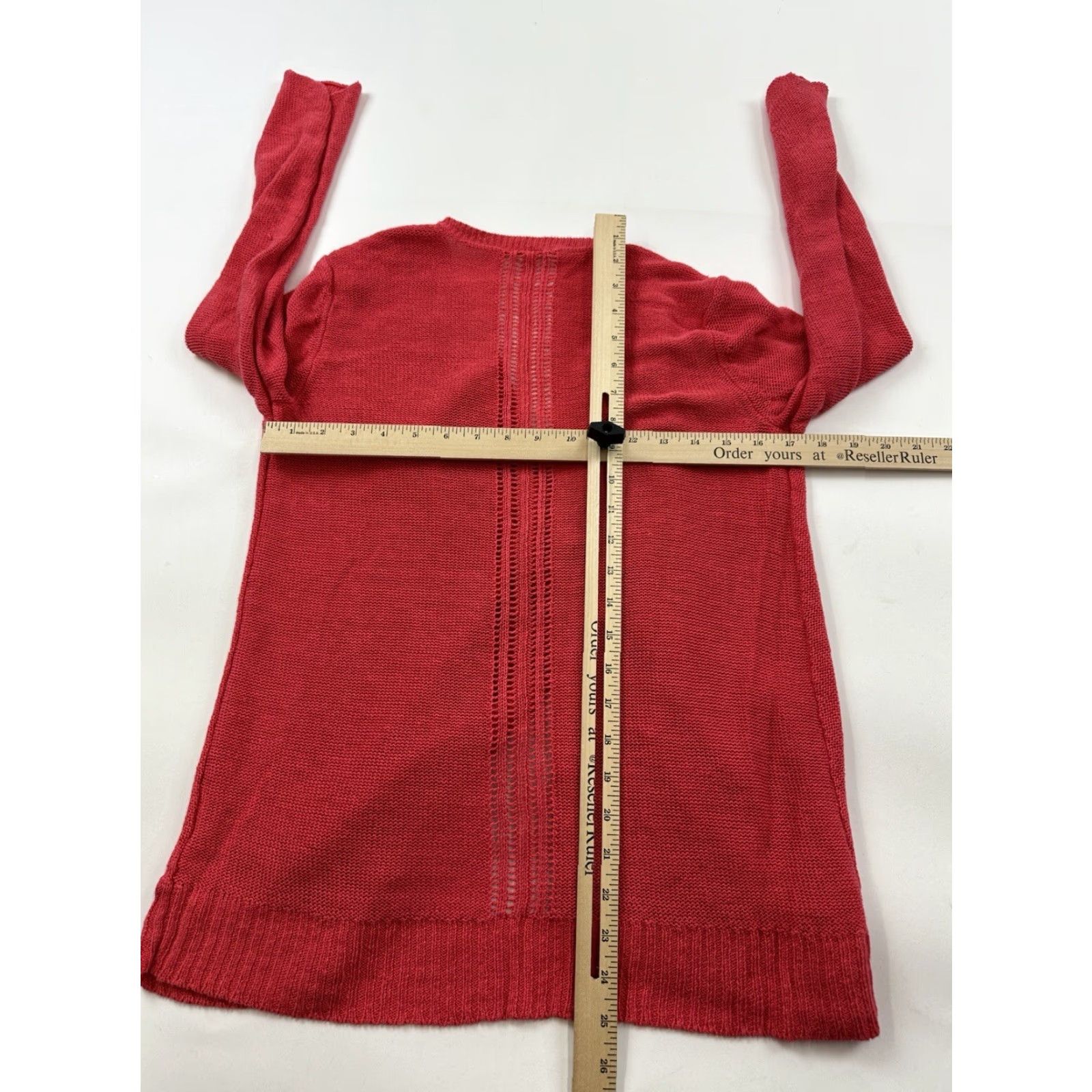 Eileen Fisher Eileen Fisher Sweater Cardigan Womens Medium Red Linen Open Lightweight Knits Solid Vintage No Size M / US 6-8 / IT 42-44 - 6 Thumbnail