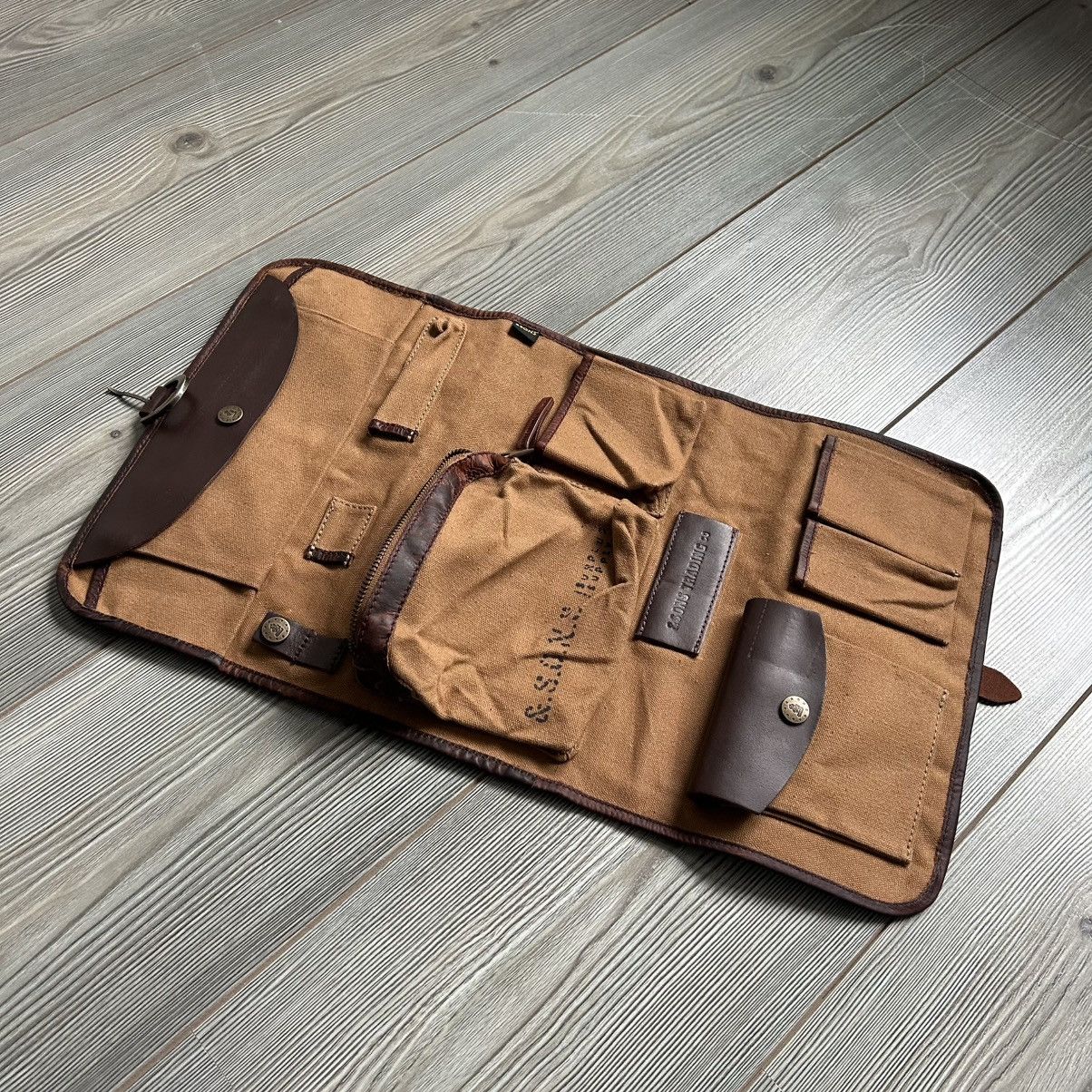 &SONS &Sons Waxed Canvas Toilet Bag Size ONE SIZE - 12 Thumbnail
