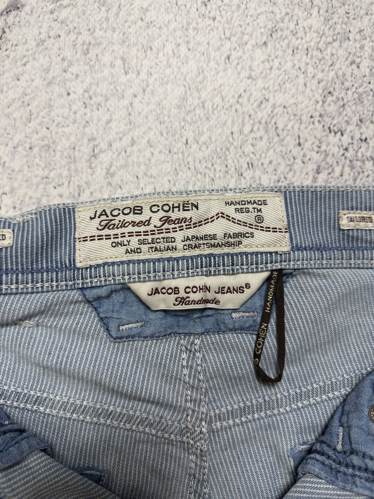 Jacob Cohen Jacob Cohën PW633 Pinstripe Shorts Handmade Premium Denim Size US 33 - 13 Thumbnail