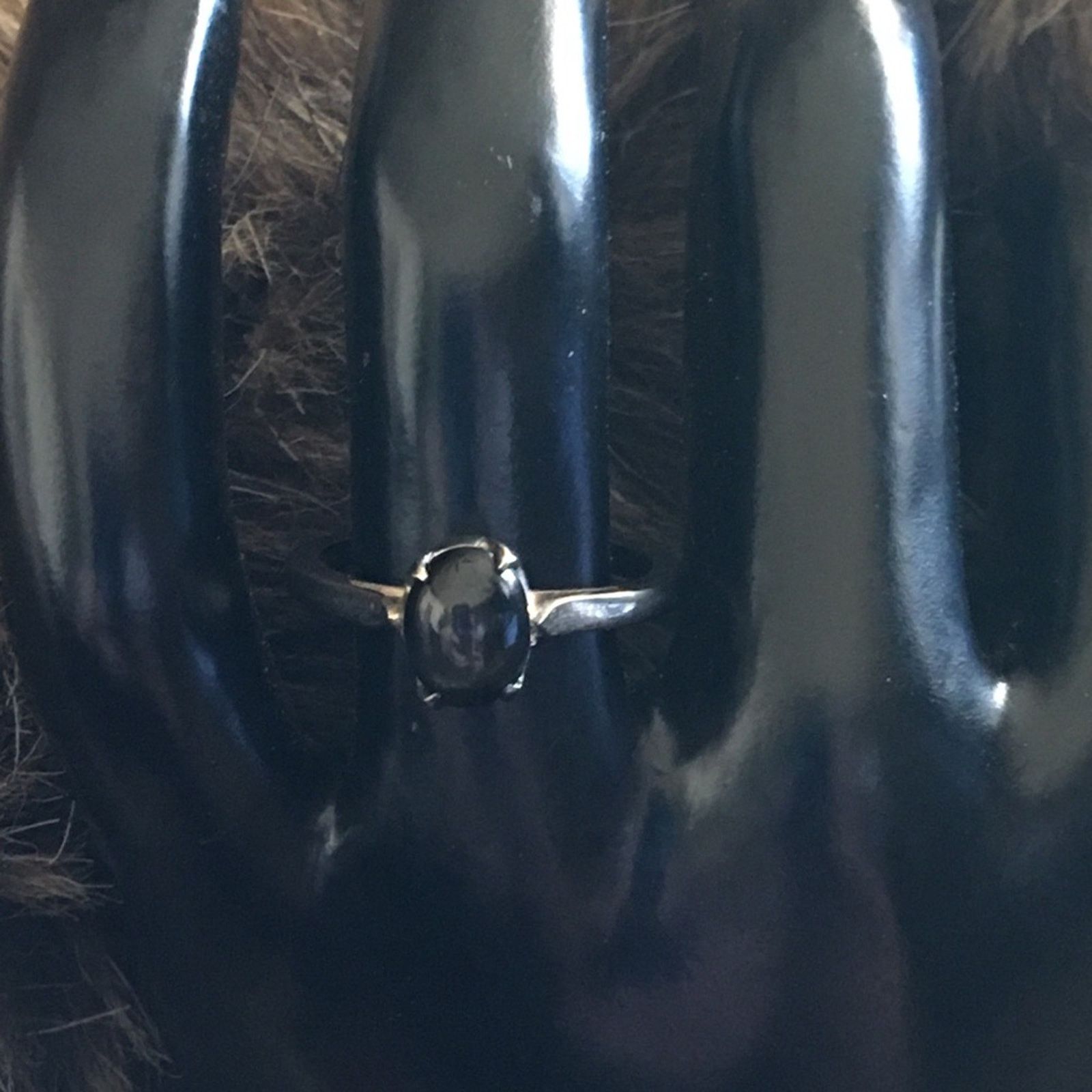 Vintage Vintage black onyx silver tone ring & earring set Size ONE SIZE - 8 Thumbnail