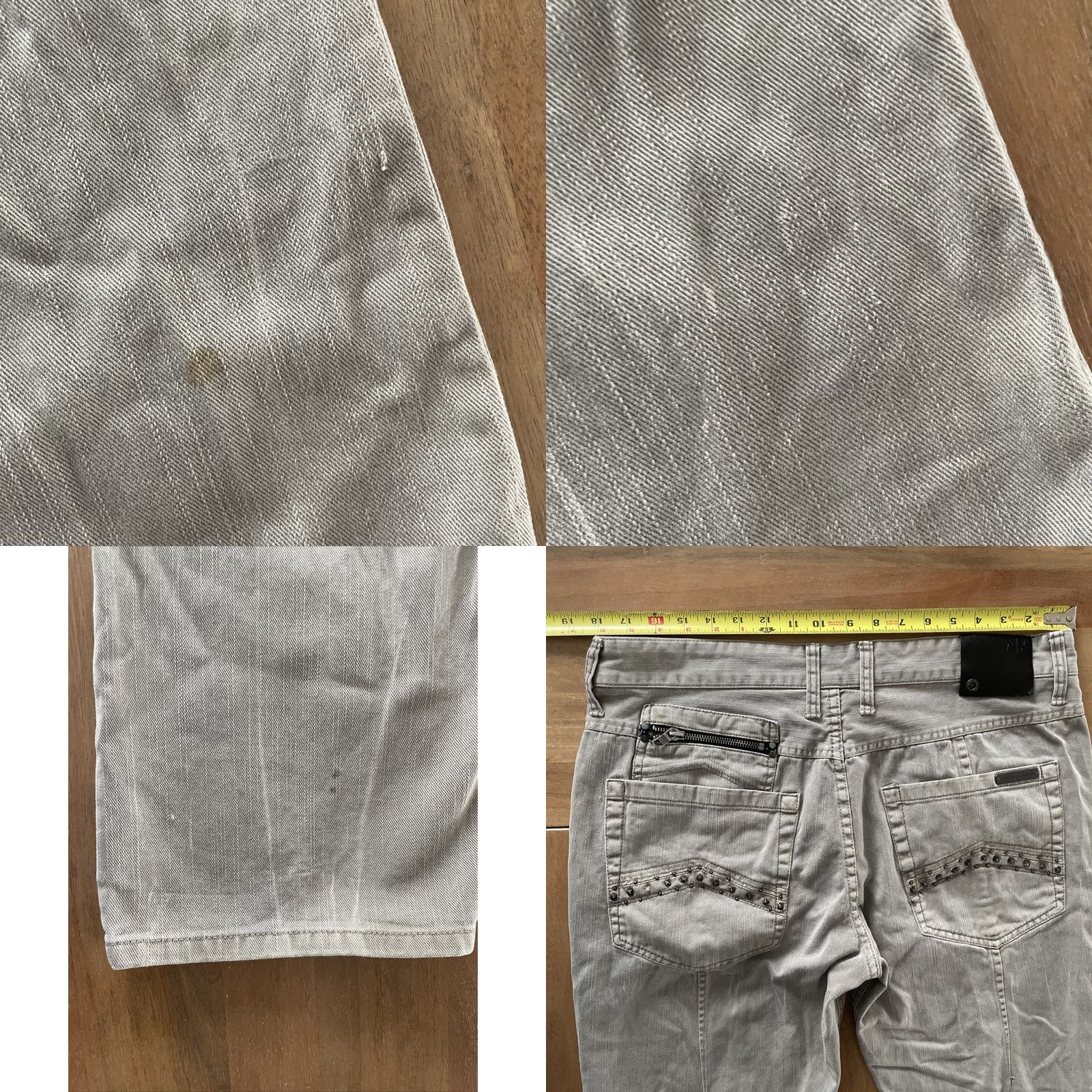 Armani Exchange VINTAGE Armani Exchange Jeans Men 36x29 Denim Studded Straight 90s Grunge Gray Size US 36 / EU 52 - 8 Thumbnail