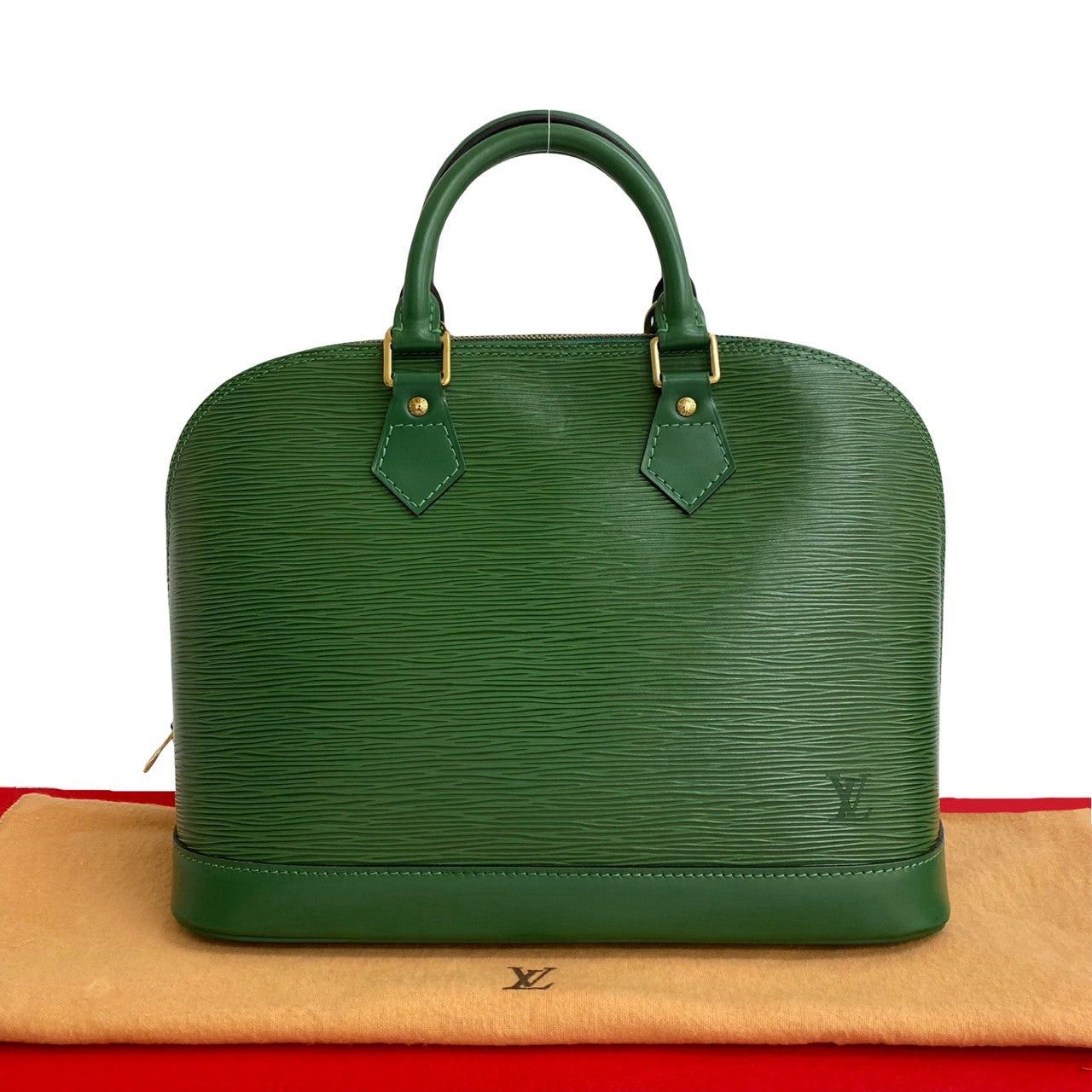 Louis Vuitton Handbag Green Leather