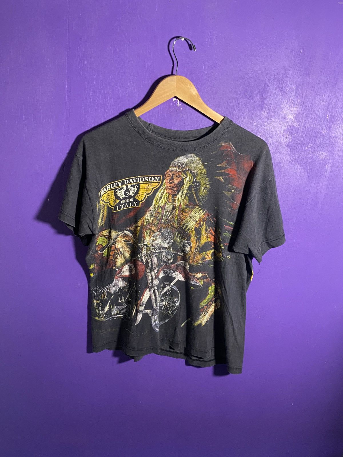 Harley Davidson Vintage 90s Harley Davidson italy riders AOP t-shirt Size US M / EU 48-50 / 2 - 1 Thumbnail
