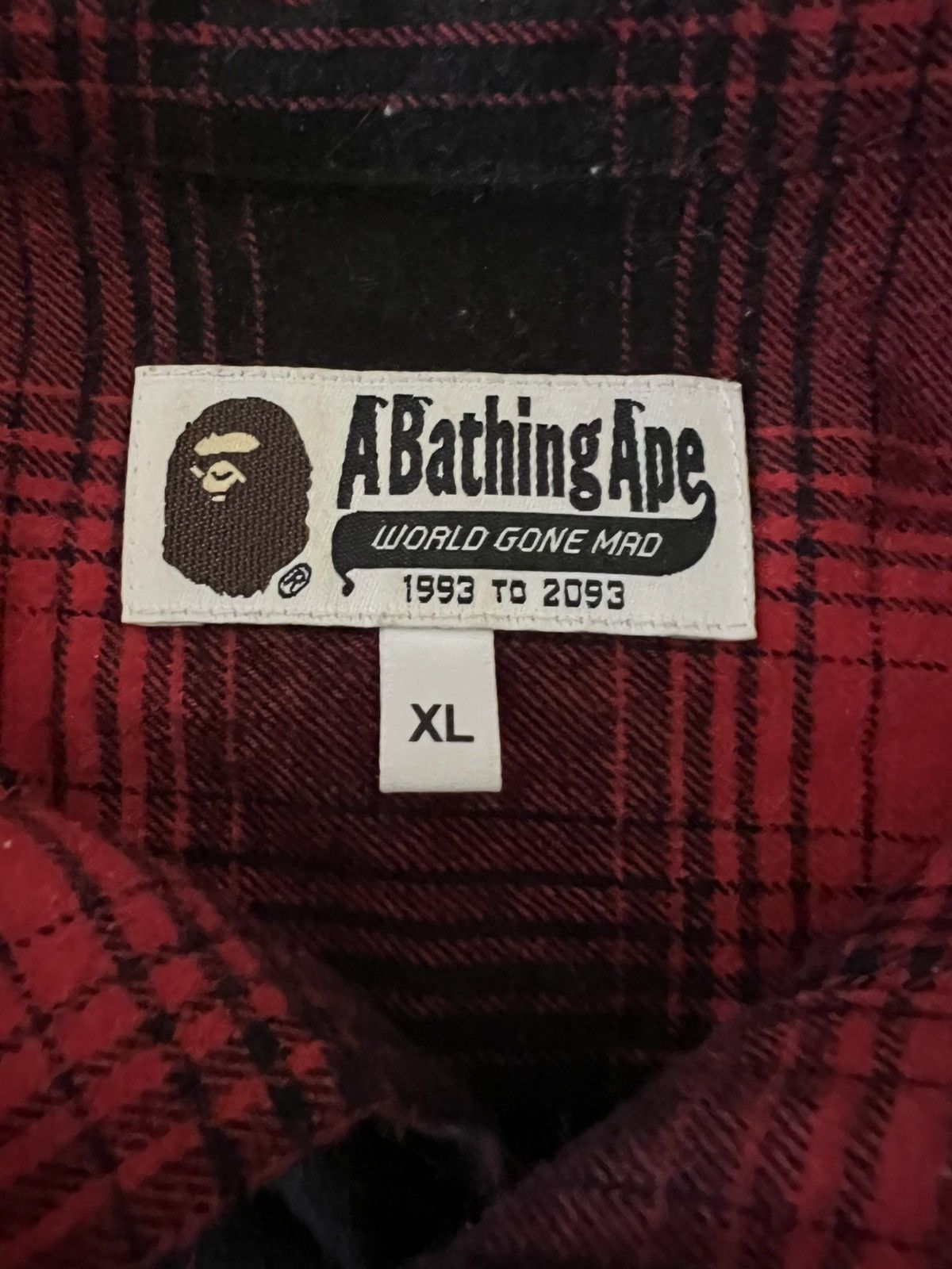 Bape BAPE Check Shark Relaxed Fit Flannel Shirt Size US XL / EU 56 / 4 - 5 Thumbnail