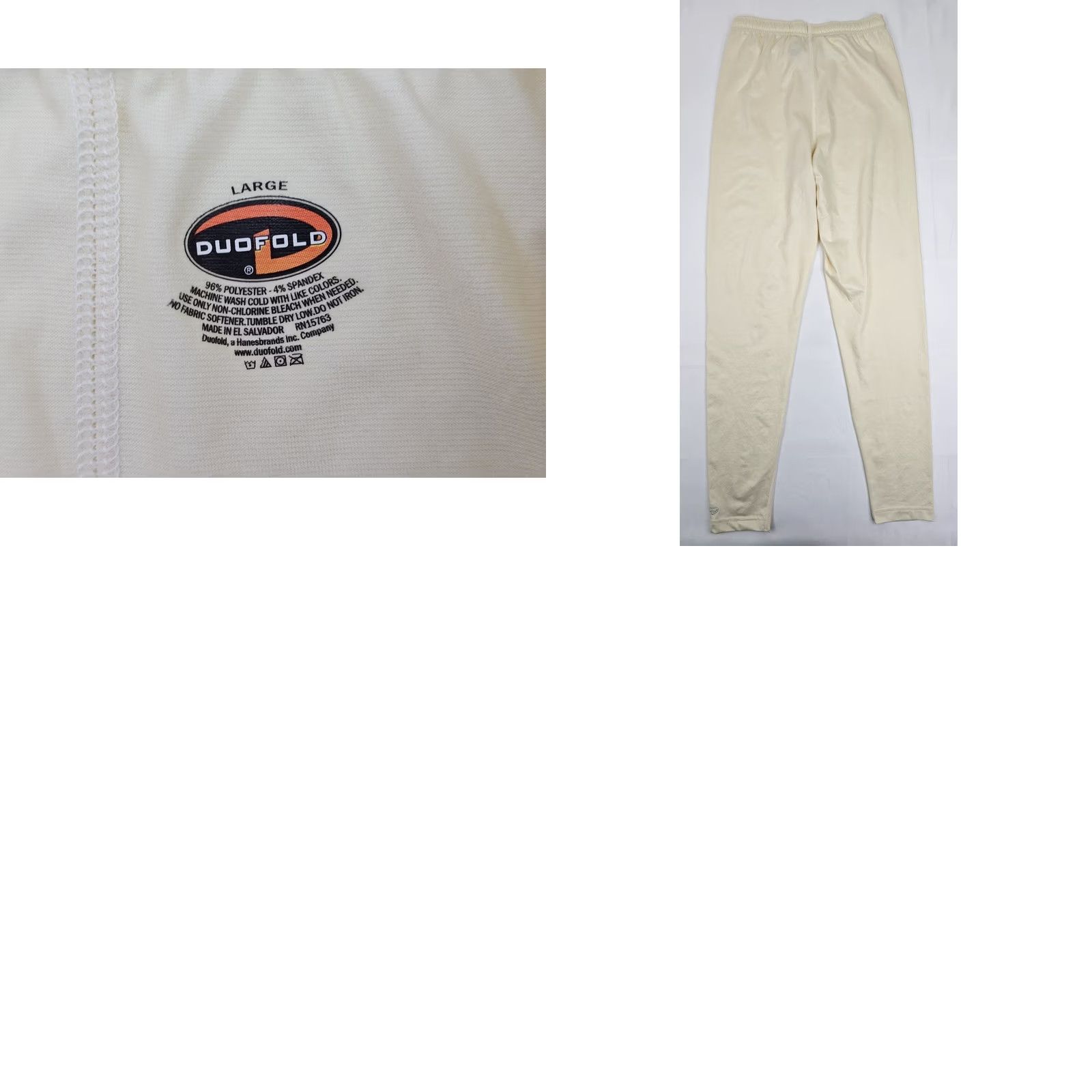 Vintage VINTAGE Duofold Long John Bottoms Pants Men L Ivory Cream Stretch Polyester Spandex 29" Inseam 25" Waist EUC Size 36" / US 14 / IT 50 - 8 Thumbnail