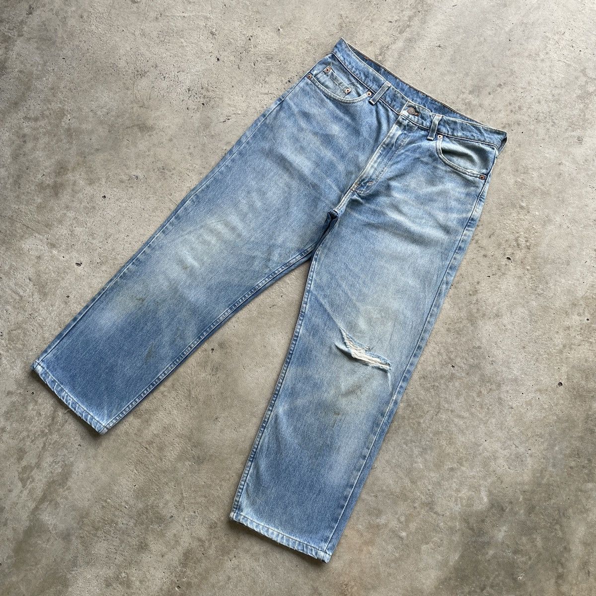 Jean Vintage Levi’s 510 USA Distressed Faded Jeans Pants Denim Size US 33 - 2 Thumbnail