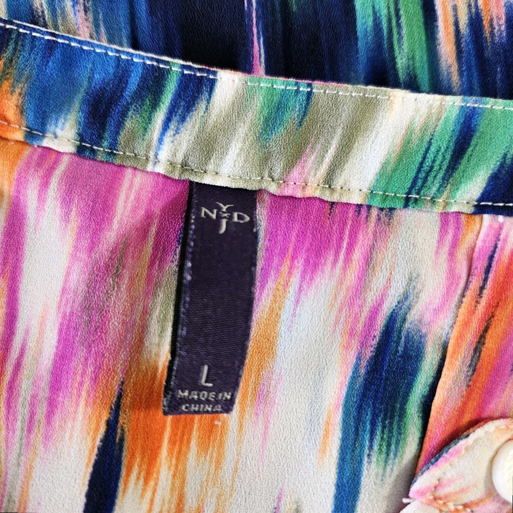 NYDJ NYDJ Womens Top Sz Large Pink Blue Sleeveless Pleated Back Size L / US 10 / IT 46 - 4 Thumbnail