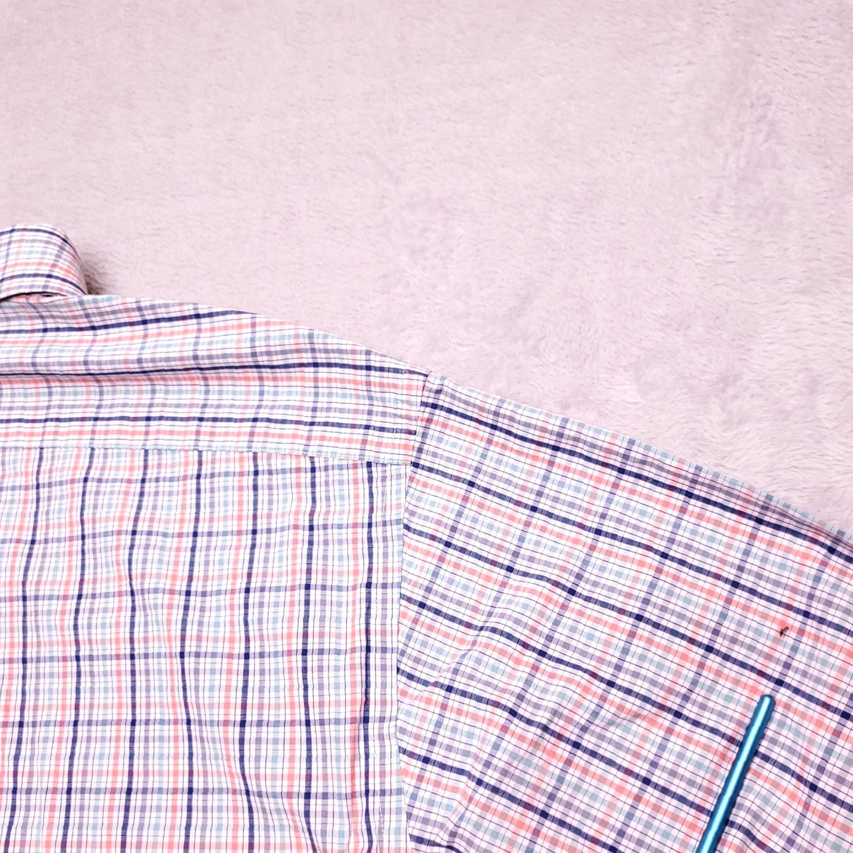 Roundtree & Yorke VINTAGE Roundtree & Yorke Shirt Men L Blue Plaid Button Long Sleeve 100% Cotton Casual Size US L / EU 52-54 / 3 - 6 Thumbnail