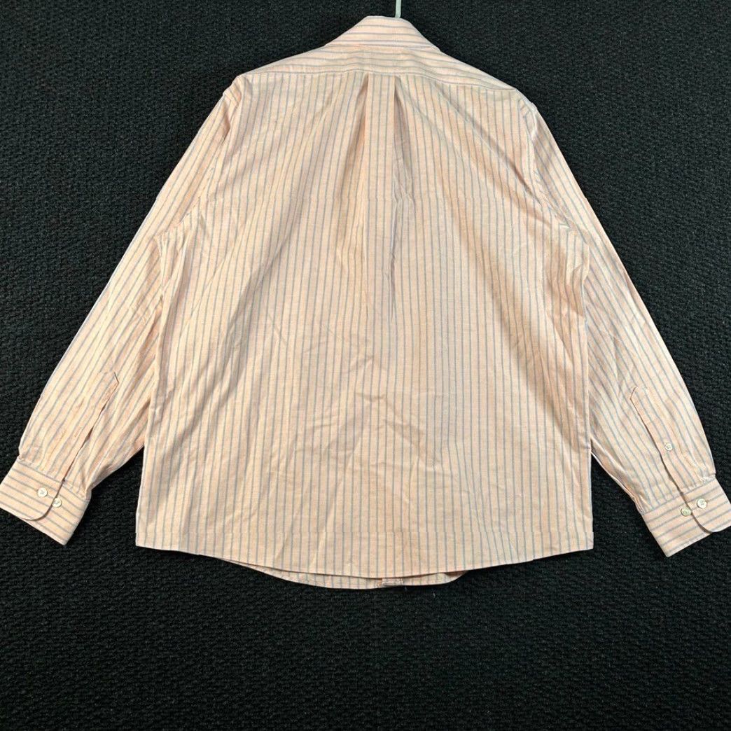Brooks Brothers VINTAGE Brooks Brothers Regent Fit Button-Down Shirt Mens Large Blue Stripe Pink Peach Long Sleeve Everyday Classic Embroidered Pony Size US M / EU 48-50 / 2 - 4 Thumbnail