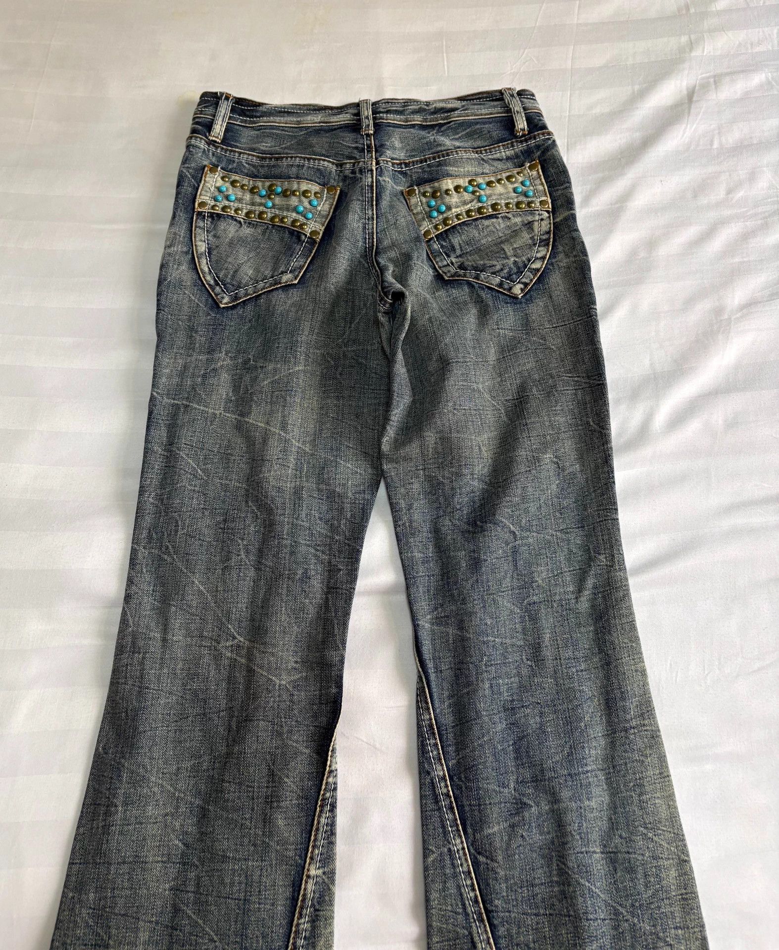semanticdesign Semanticdesign Jpn Vintage Paneled Distressed Jeweled Denim Size US 29 - 7 Thumbnail