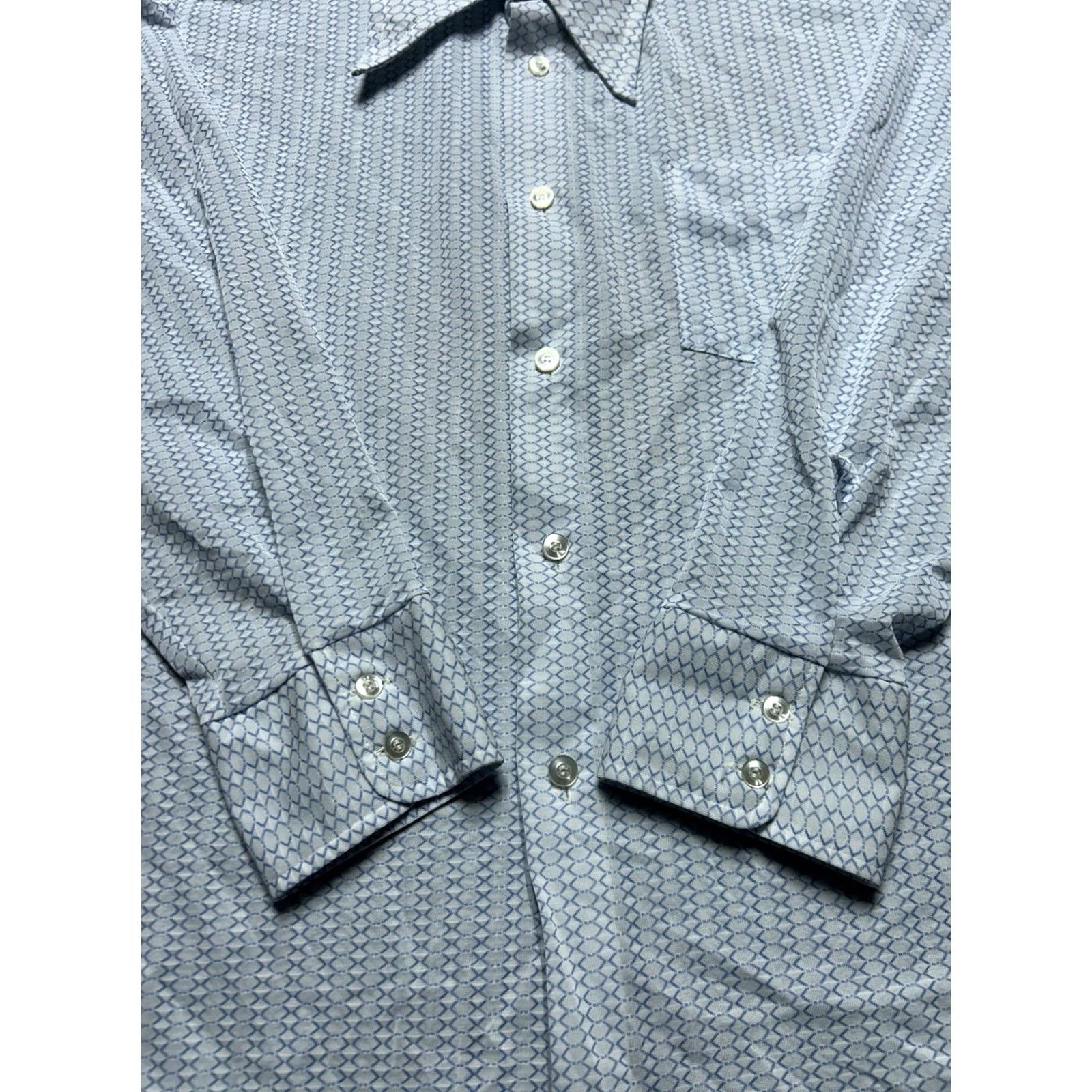 Vintage VINTAGE 1970s Long Sleeve Button Shirt Nylon XL Sheer Dagger Collar Mens Womens (adjust as per gender) Size US XL / EU 56 / 4 - 2 Thumbnail