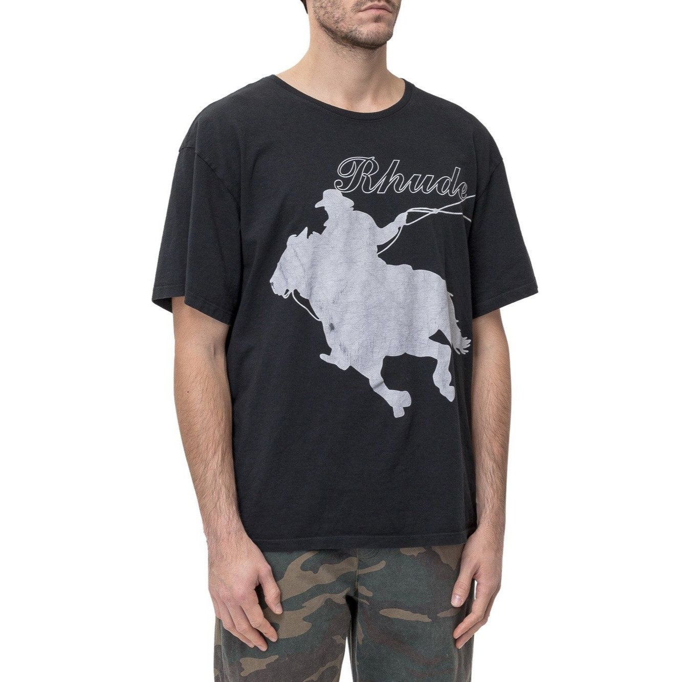 Rhude NEW RHUDE LASSO BLACK TEE SZ MEDIUM Size US M / EU 48-50 / 2 - 1 Thumbnail