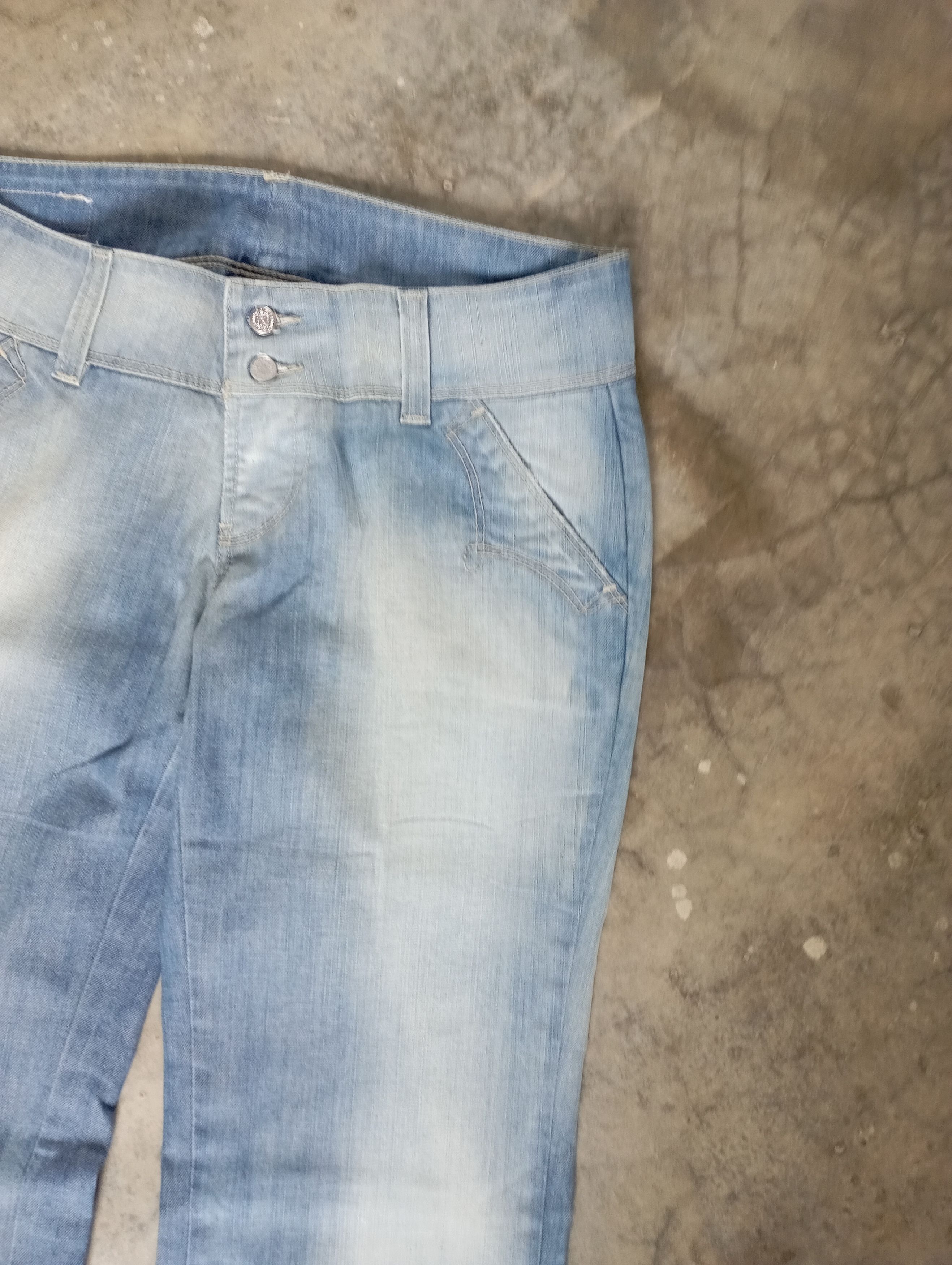 Tornado Mart Super Flare Jeans Cimarron Paris Blue Washed Bootcut Jeans Size 30" / US 8 / IT 44 - 5 Thumbnail