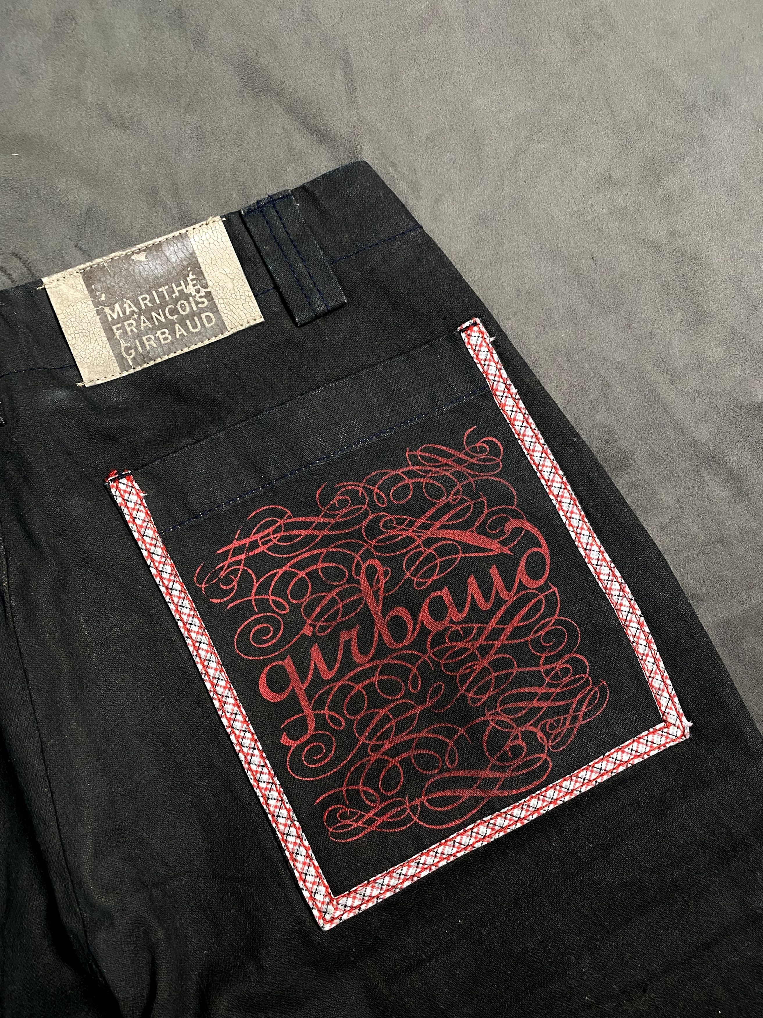 Marithe + Francois Girbaud × Vintage Marithe + Francois Girbaud Straps Raw Starched Black Jeans Size US 32 / EU 48 - 8 Thumbnail