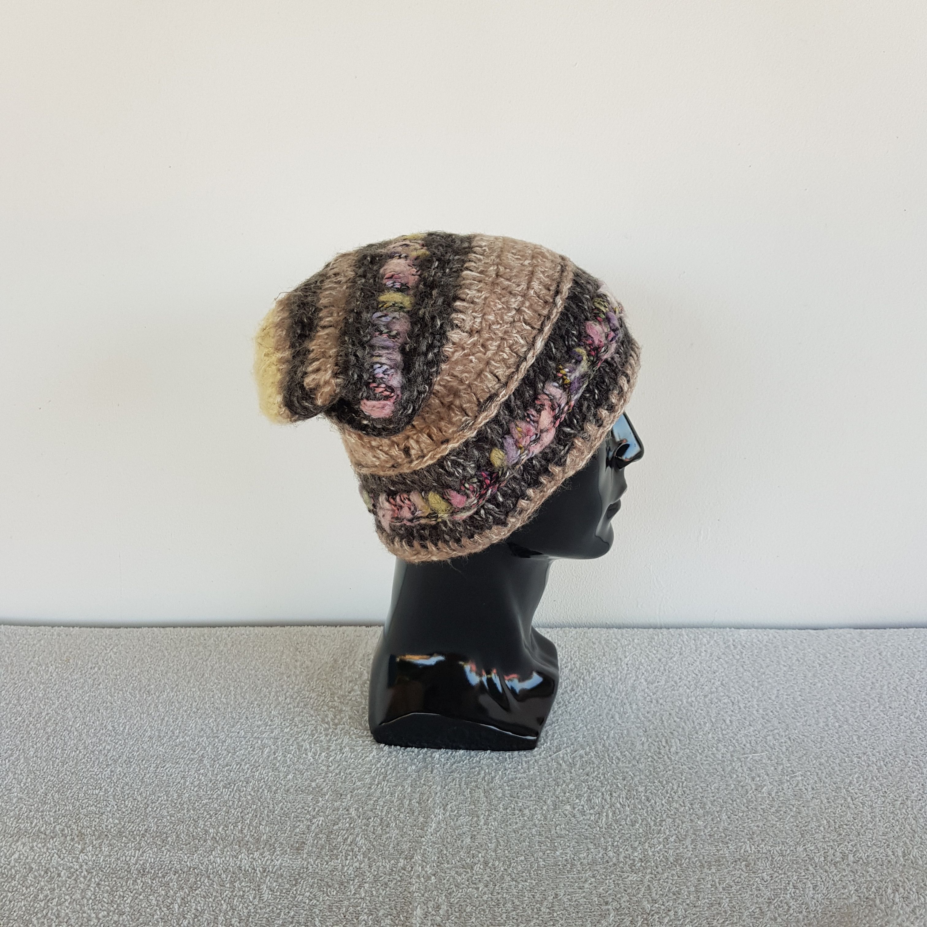 Homespun Knitwear × Other Vintage 90s Knitted Slouchy Beanie Crochet Snow Caps Hats Size ONE SIZE - 2 Thumbnail