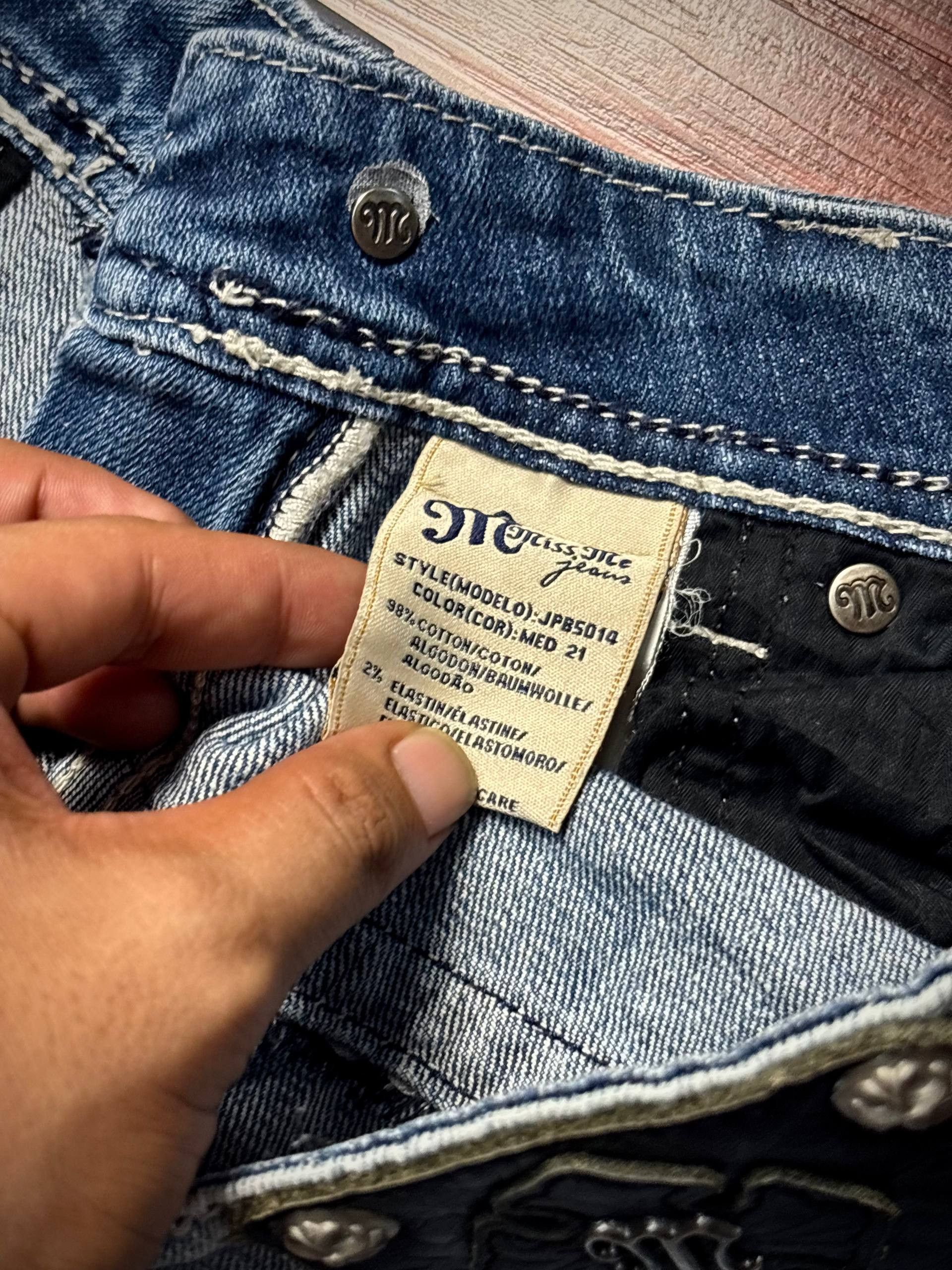 Miss Me Vintage Y2K Miss Me Heavy Stitch Denim Pants Washed Fade Size 32" / US 10 / IT 46 - 6 Thumbnail