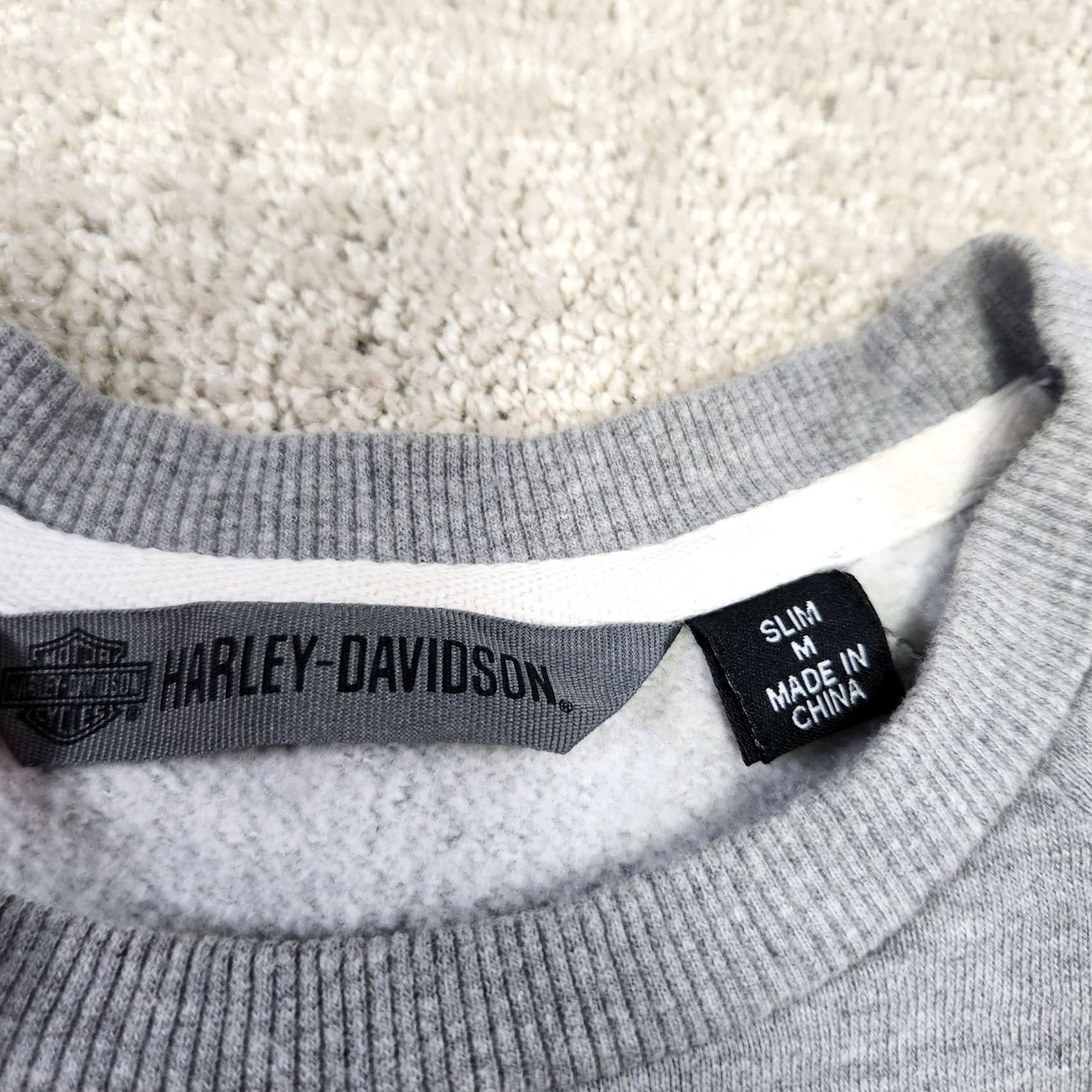 Harley Davidson Harley-Davidson Sweatshirt Men Medium Slim Fit Thermal Sleeve Raglan Skull Gray Shirt Pullover Graphic Print Fire 90s Motorcycle Mens Size US M / EU 48-50 / 2 - 5 Thumbnail