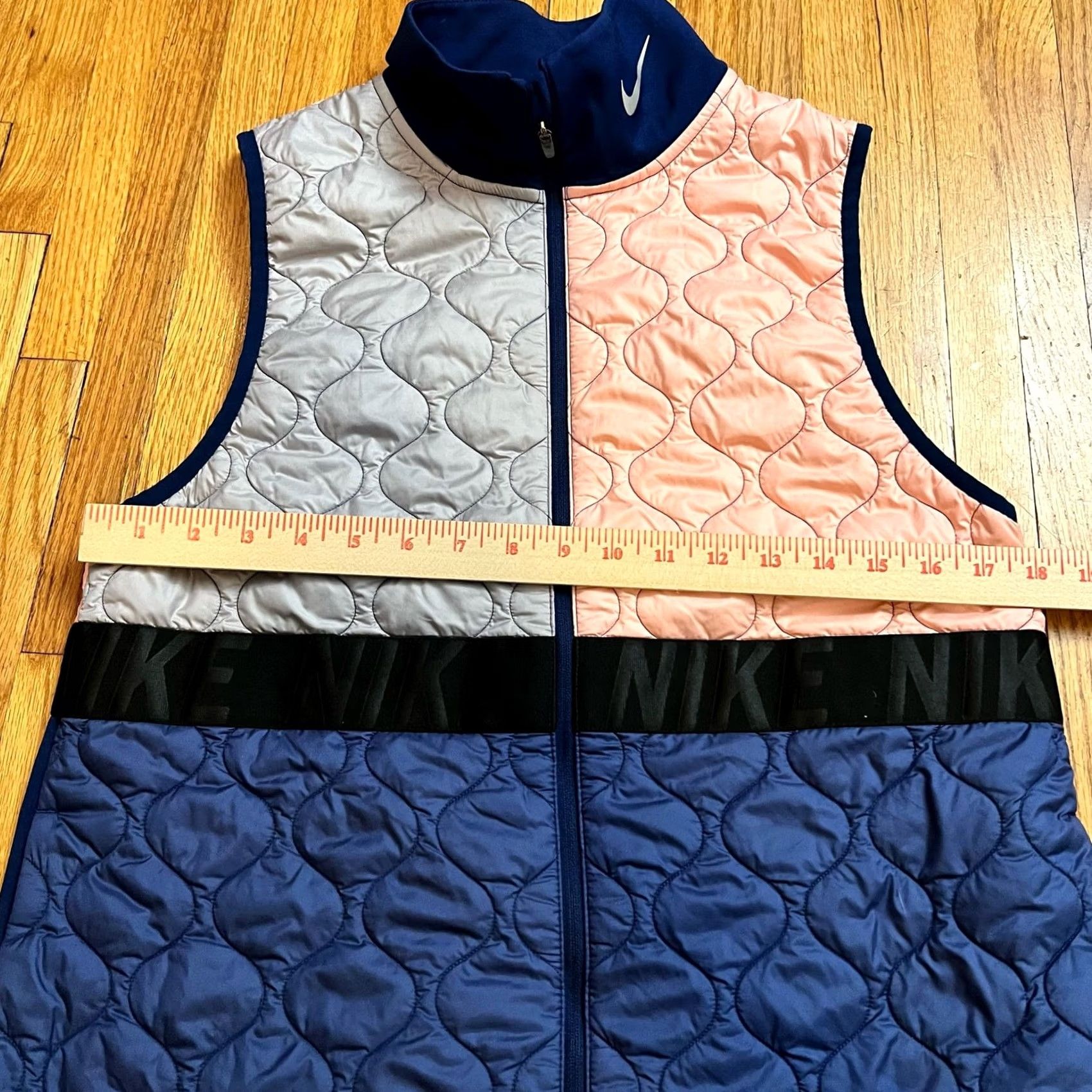 Nike Nike Vest Womens Medium AeroLayer Blue Pink Colorblock Insulated Full Zip Running Vest Womens M Blue Pink AeroLayer Colorblock Puffer Jacket Nike Size M / US 6-8 / IT 42-44 - 7 Thumbnail