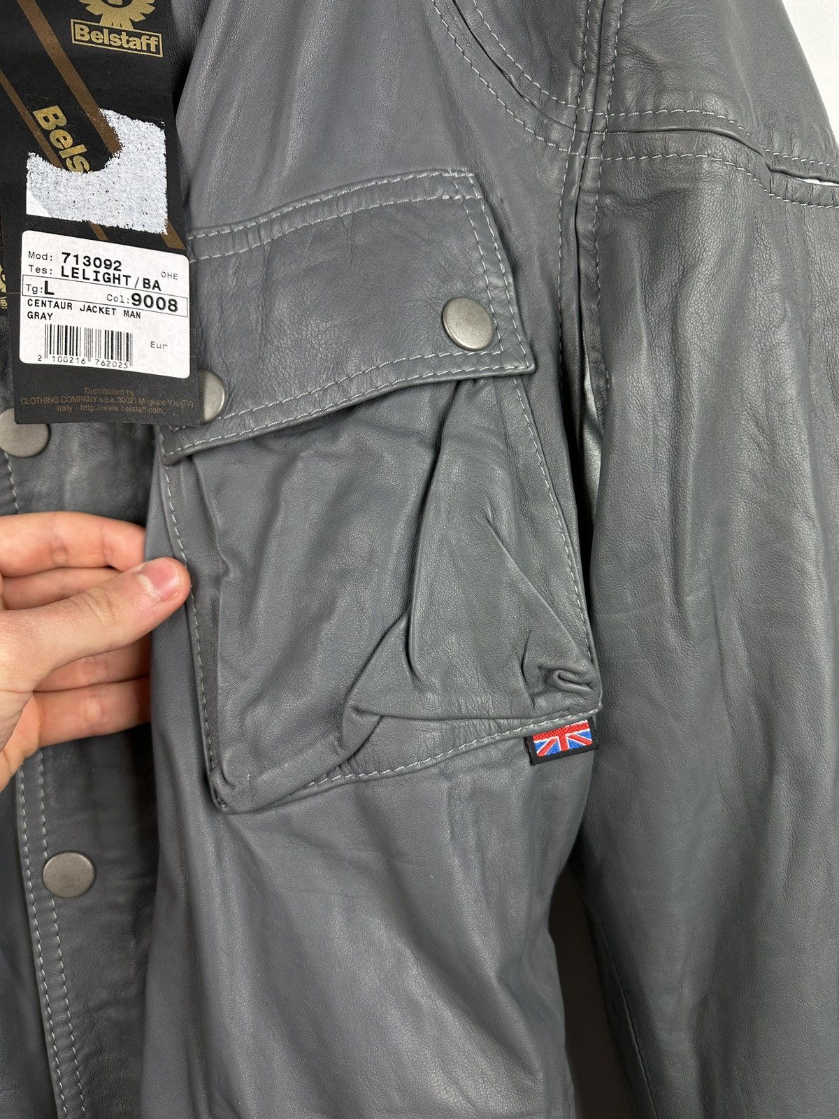 Belstaff NWT Belstaff Centaur Gray Belted Leather Jacket Man Size US L / EU 52-54 / 3 - 5 Thumbnail
