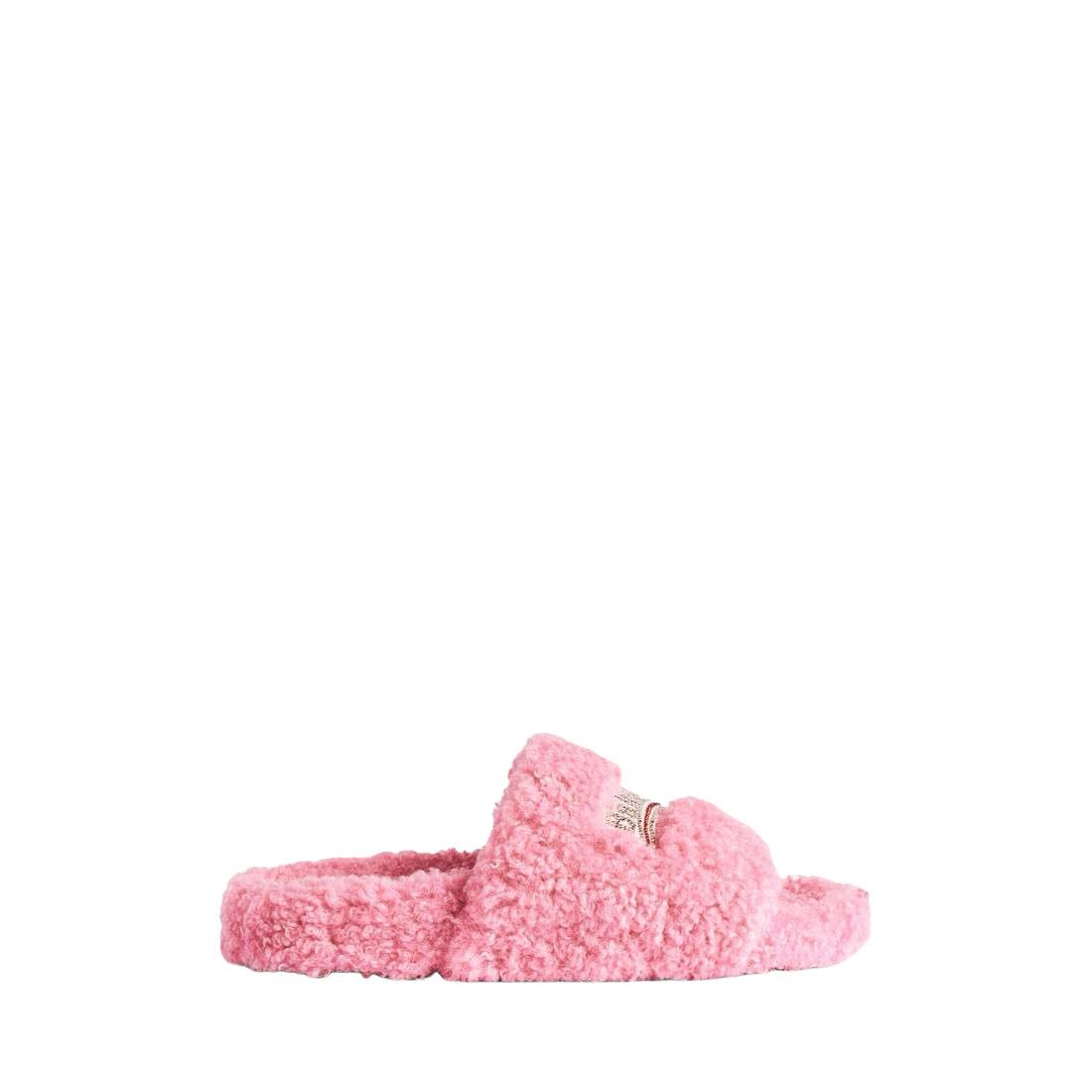 BALENCIAGA Furry $795 Sweet Pink Open Mules New $ Authentic