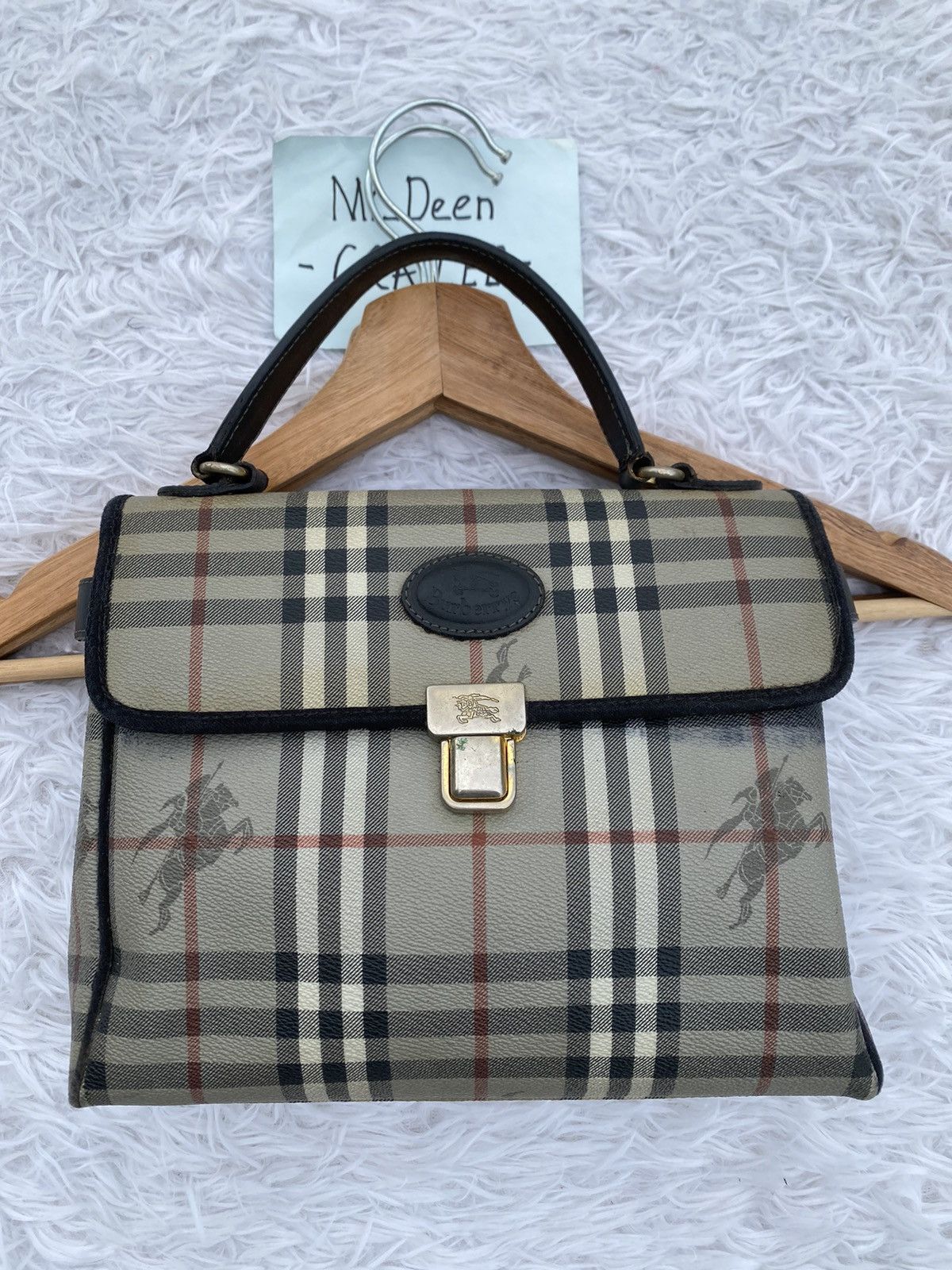 Burberry Rare Vintage 90s Burberry Nova Check Hand Bag Size ONE SIZE - 5 Thumbnail