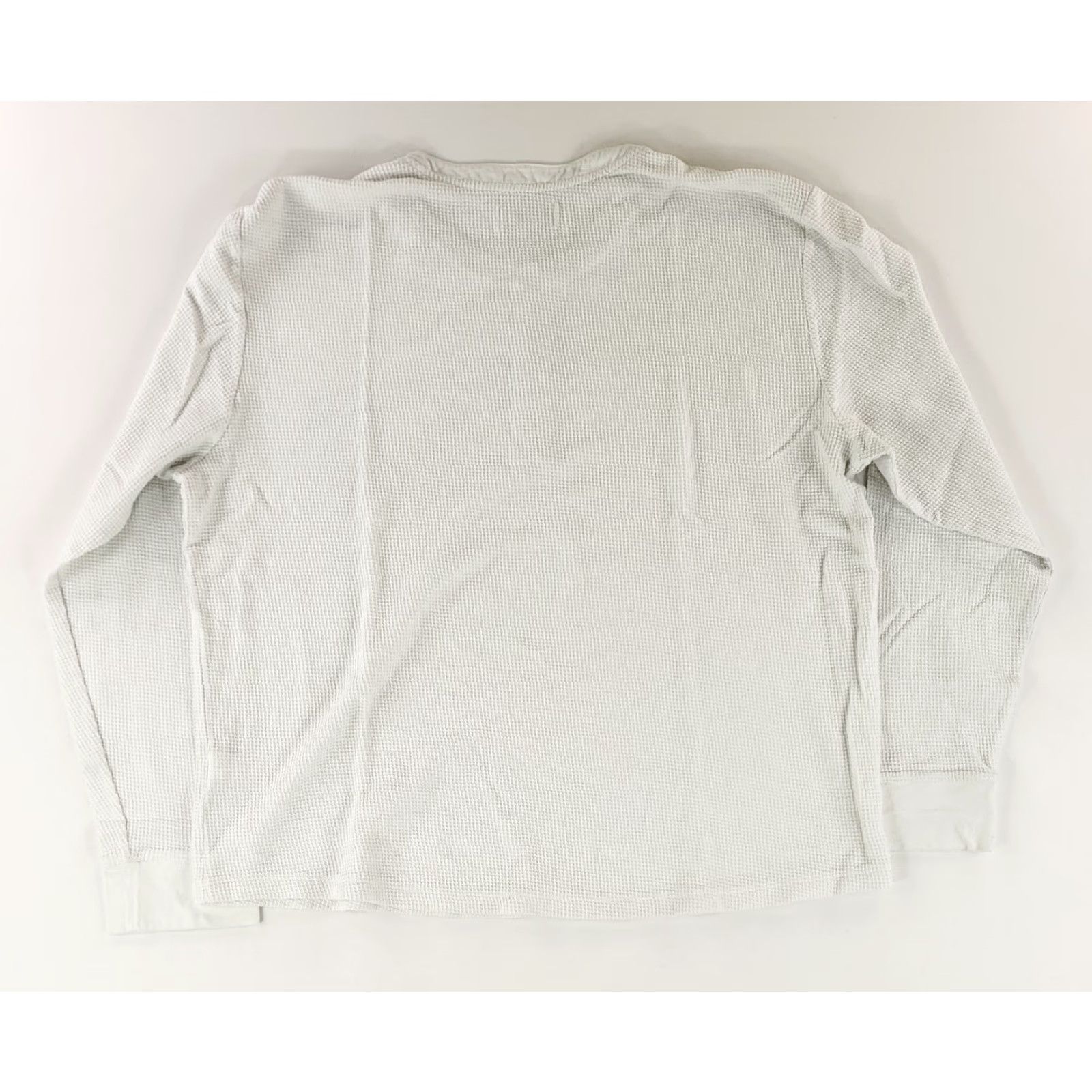 Tecovas Tecovas Shirt Thermal Henley White Long Sleeve Waffle Knit Mens XL Size US XL / EU 56 / 4 - 3 Thumbnail