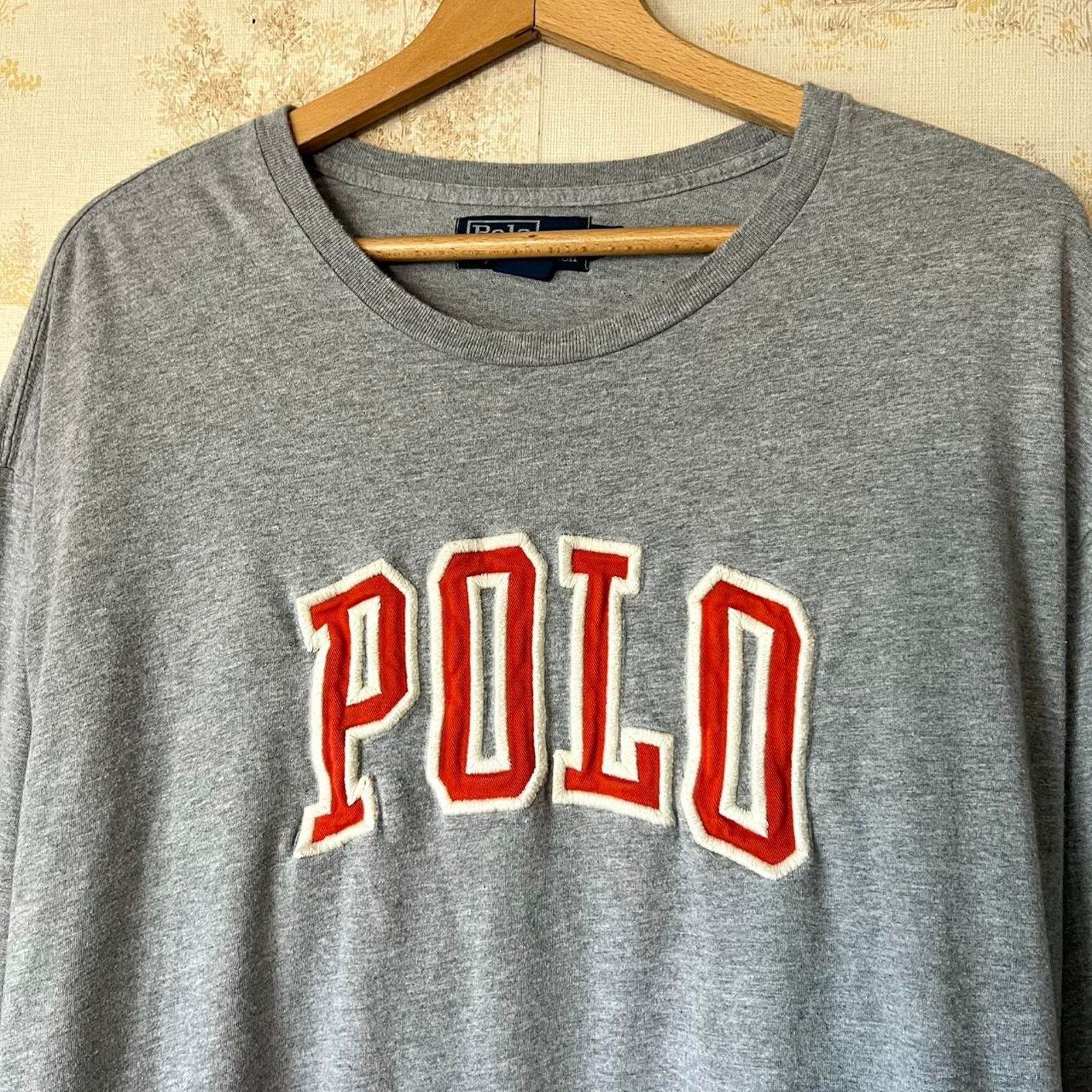 Polo Ralph Lauren Vintage 90s Polo Ralph Lauren Spellout Tee | Grey | Size 2XL Size US XXL / EU 58 / 5 - 2 Thumbnail