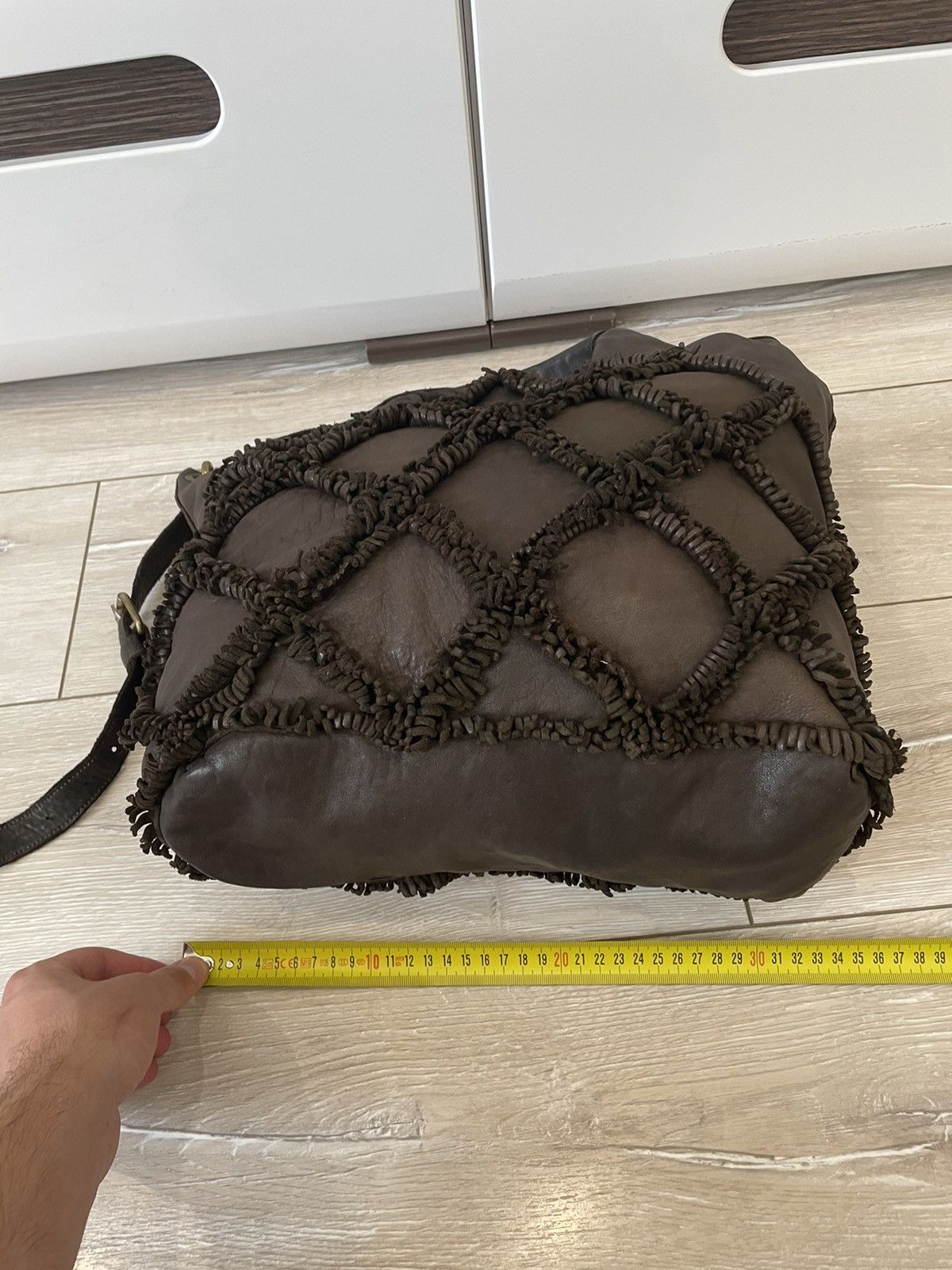 Leather × Vintage Errelleventidue Large Brown Fringed Made In Italy Size ONE SIZE - 11 Thumbnail