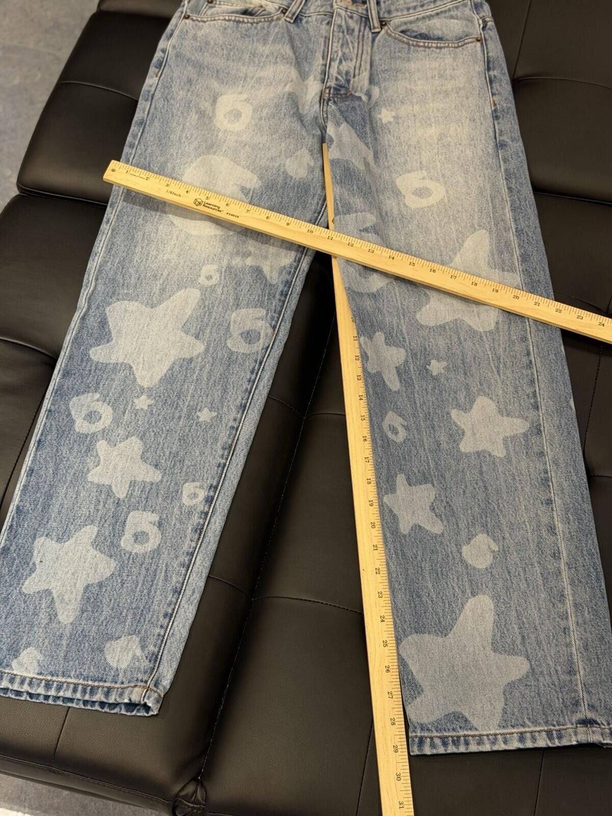 Sp5der Sp5der Men's Star Pattern Denim Jeans Button Zip (30) Size US 30 / EU 46 - 10 Thumbnail