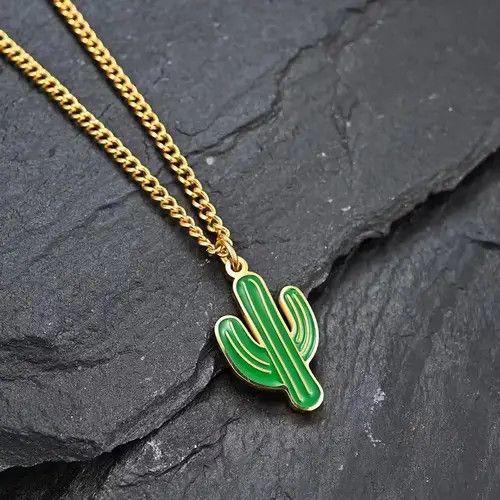 Other Cactus Pendant Gold Necklace🔥🔥🔥 Size ONE SIZE - 4 Thumbnail