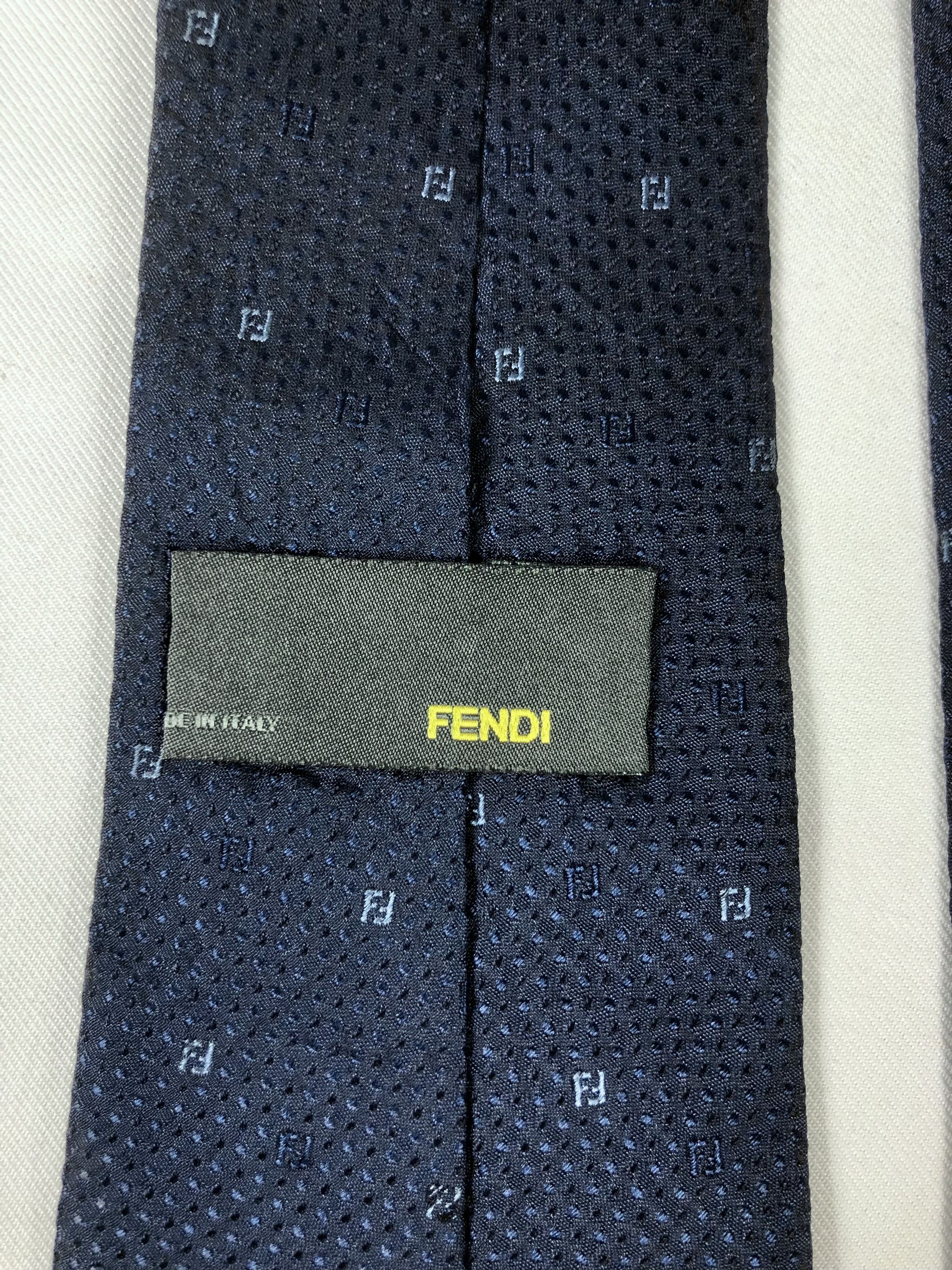 Fendi Rare Fendi Monogram Silk Tie Made in Italy Size ONE SIZE - 7 Thumbnail