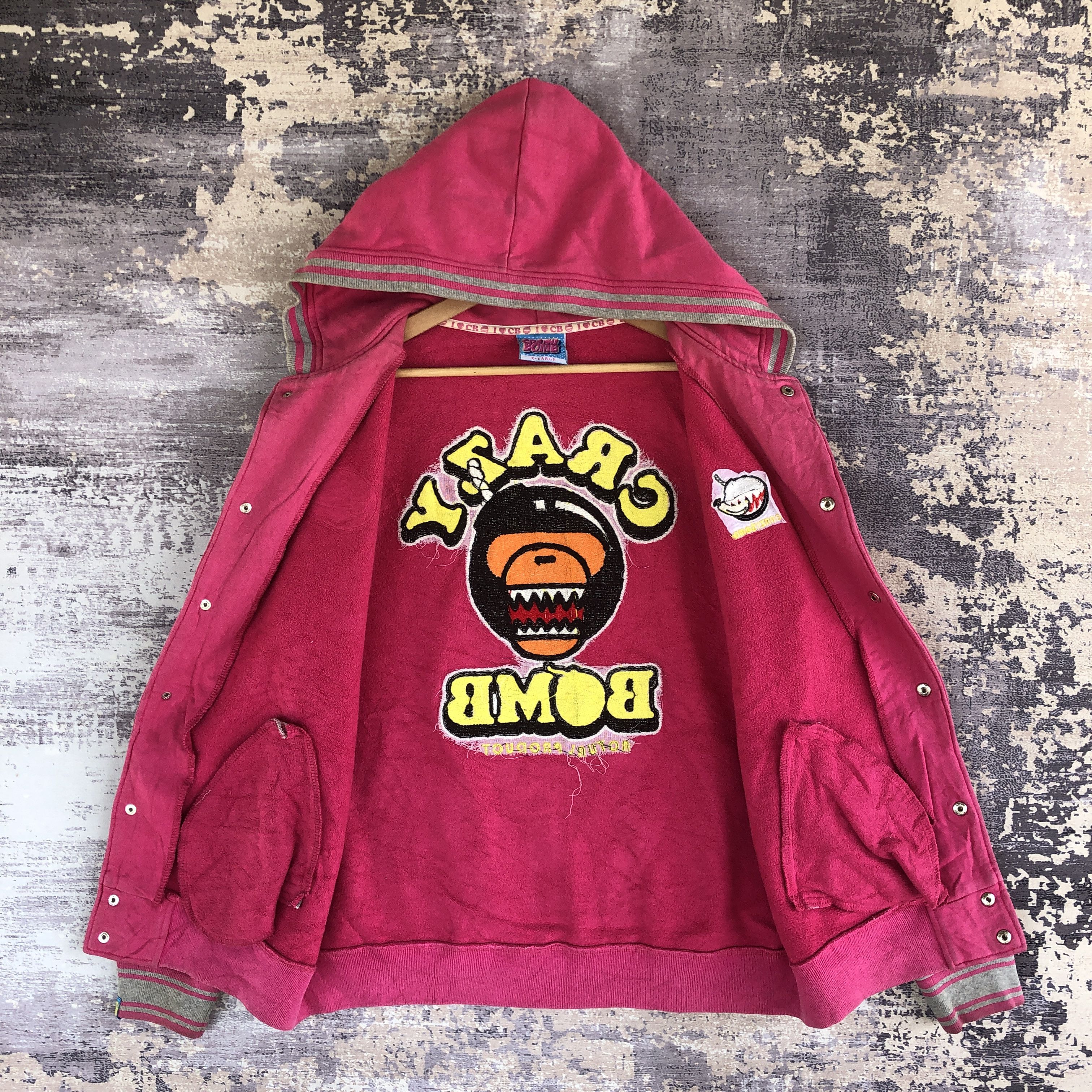 Japanese Brand × Vintage Crazy Bomb Varsity Sweater BAPE Japanese Hoodie Sweatshirt Size US L / EU 52-54 / 3 - 9 Thumbnail
