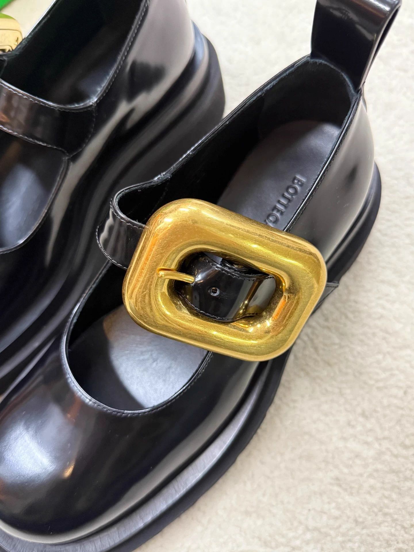 Bottega Veneta BV Black Gold Buckle Mary Janes 35 unused Size US 5 / IT 35 - 2 Thumbnail