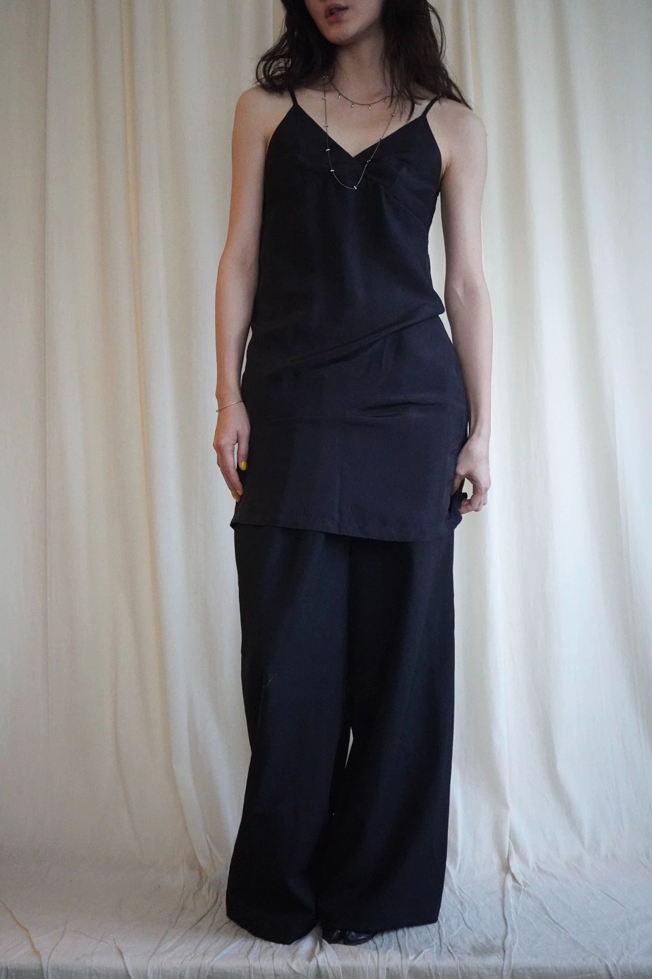 Dries Van Noten DVN 90s V-Neck Silk Black Cami Dress 34 (XS-S) Size XXS / US 00 / IT 34 - 2 Thumbnail