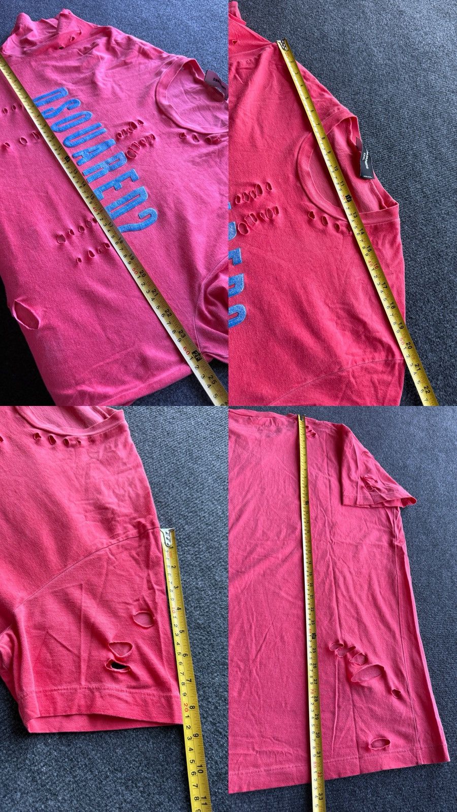 Dsquared2 Crazy ☄️ DSQUARED2 Distressed Logo T Shirt Made In Italy Size US XL / EU 56 / 4 - 23 Thumbnail