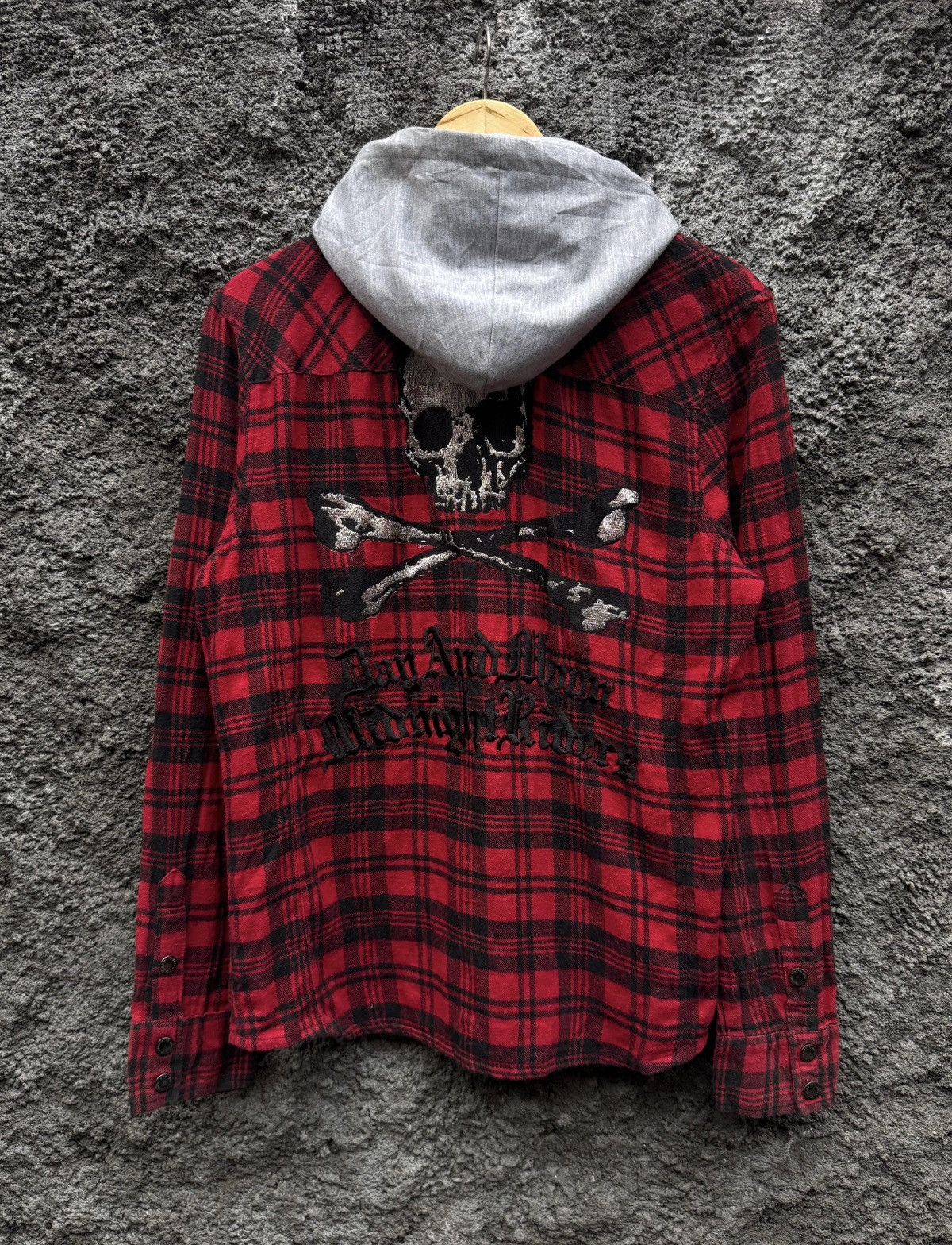 Y2k skull ifsixwasnine flannel hoodie