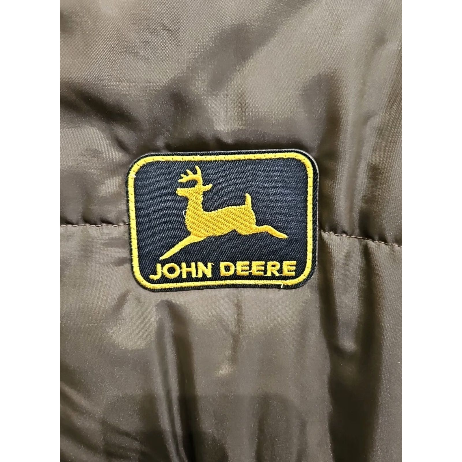 JCPenney VINTAGE John Deere Puffer Trucker Jacket Coat Mens XL Brown Jacket Size US XL / EU 56 / 4 - 3 Thumbnail