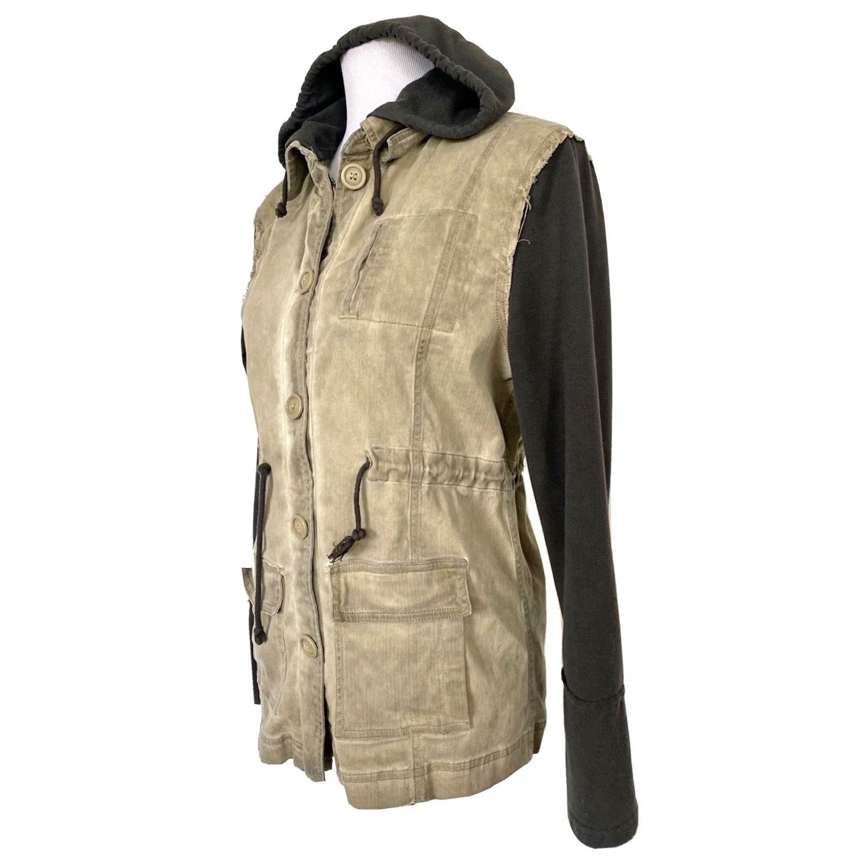 BKE BKE Outerwear Jacket Women’s Utility Hooded Gray Cotton Sz M Size M / US 6-8 / IT 42-44 - 2 Thumbnail