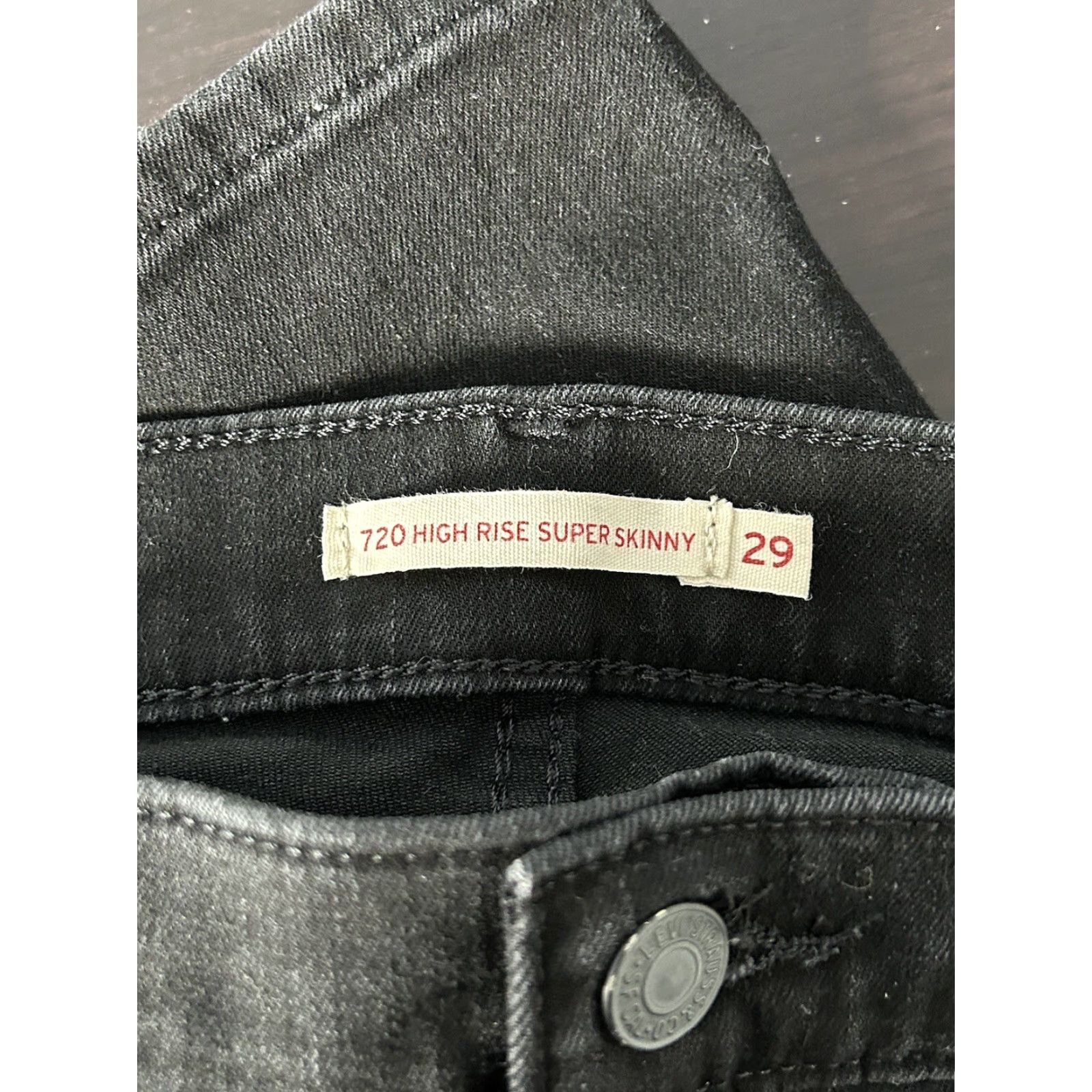 Levi's VINTAGE Levis Womens 720 High Rise Skinny Black Jeans Size 29x30 Size 29" - 3 Thumbnail