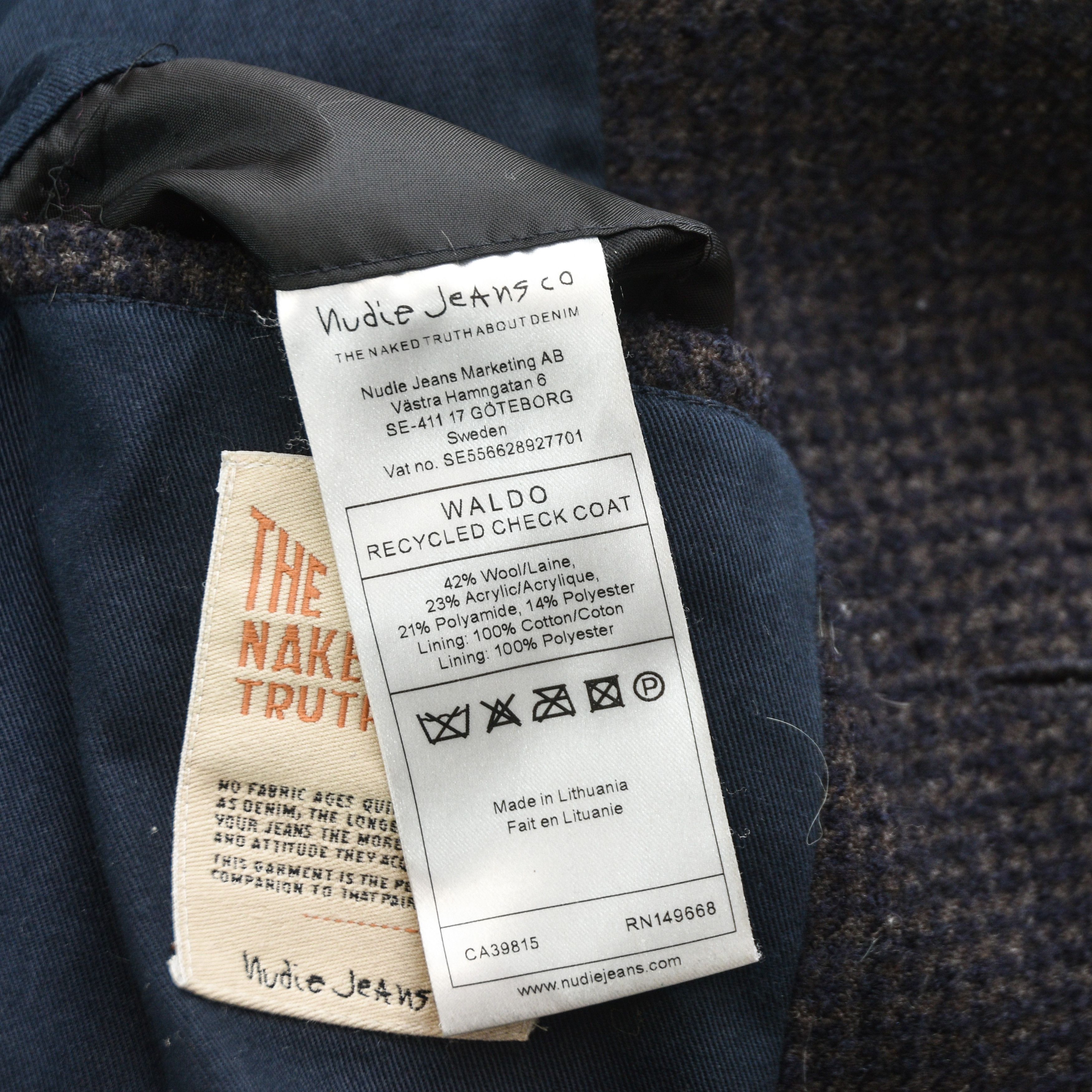 Nudie Jeans NUDIE JEANS CO Men's Wool Blend Coat Grey Check Plaid Size US M / EU 48-50 / 2 - 11 Thumbnail