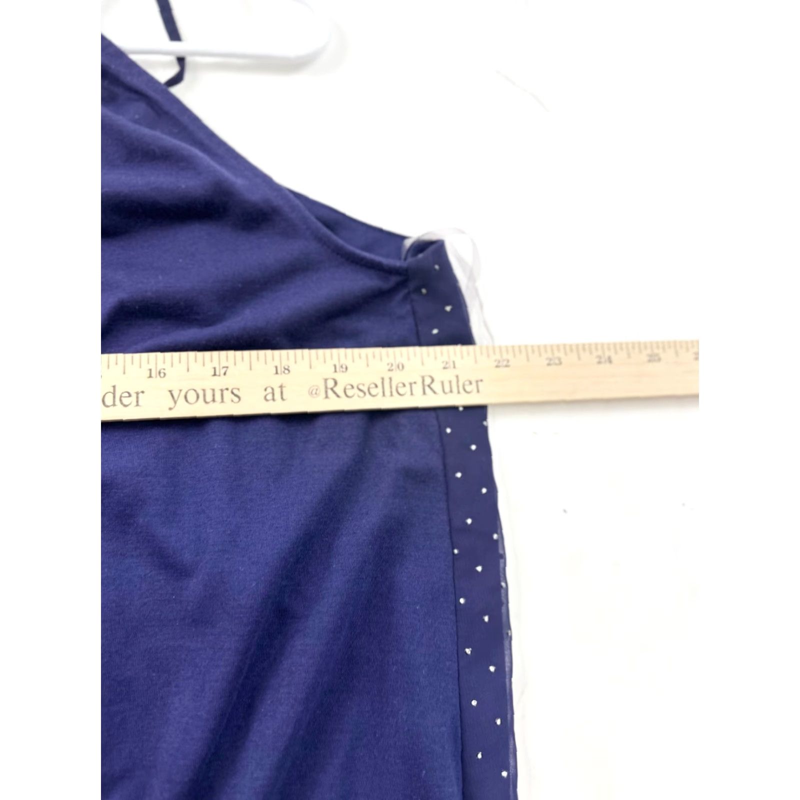 Vintage Lane Bryant Top Womens 14/16 Navy Studded Camisole Spaghetti Strap Scoop Neck Tank Sleeveless Size XL / US 12-14 / IT 48-50 - 7 Thumbnail