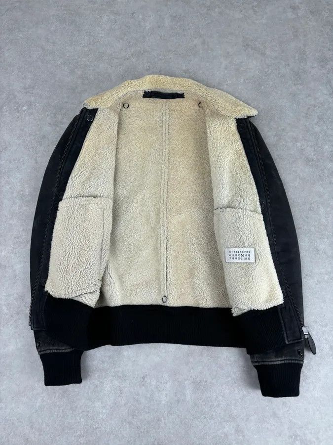 Maison Margiela AW2011 Maison Margiela Shearling Faded Black Leather Jacket Size US M / EU 48-50 / 2 - 7 Thumbnail