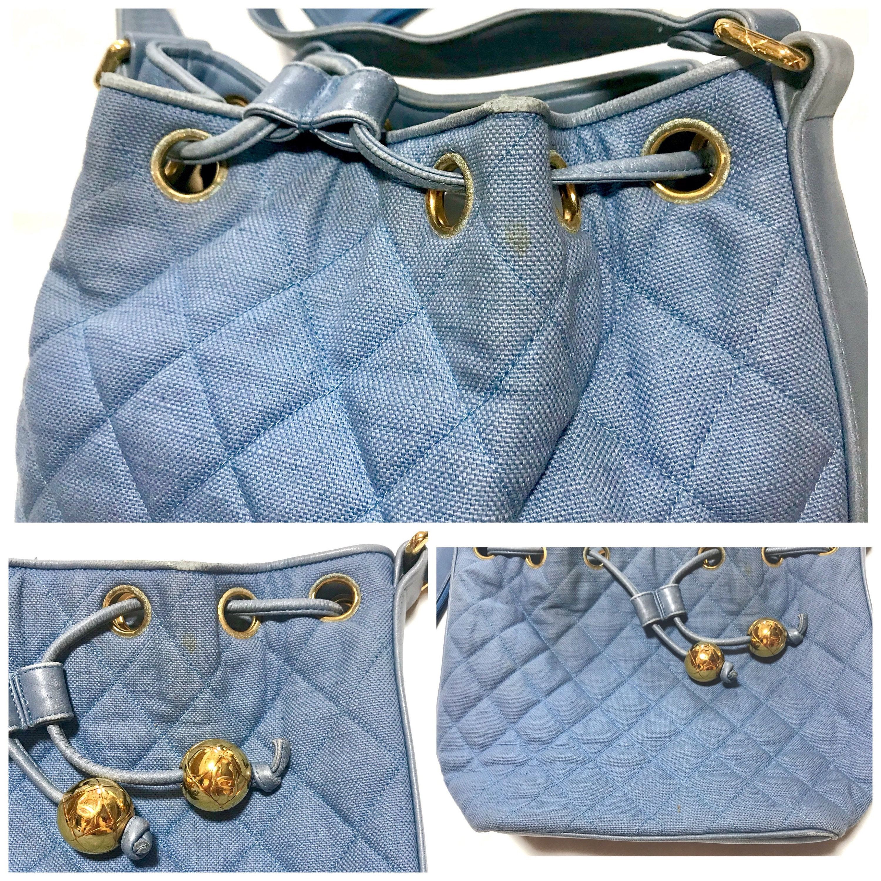 Chanel Vintage CHANEL blue canvas and leather combo hobo bag Size ONE SIZE - 4 Thumbnail