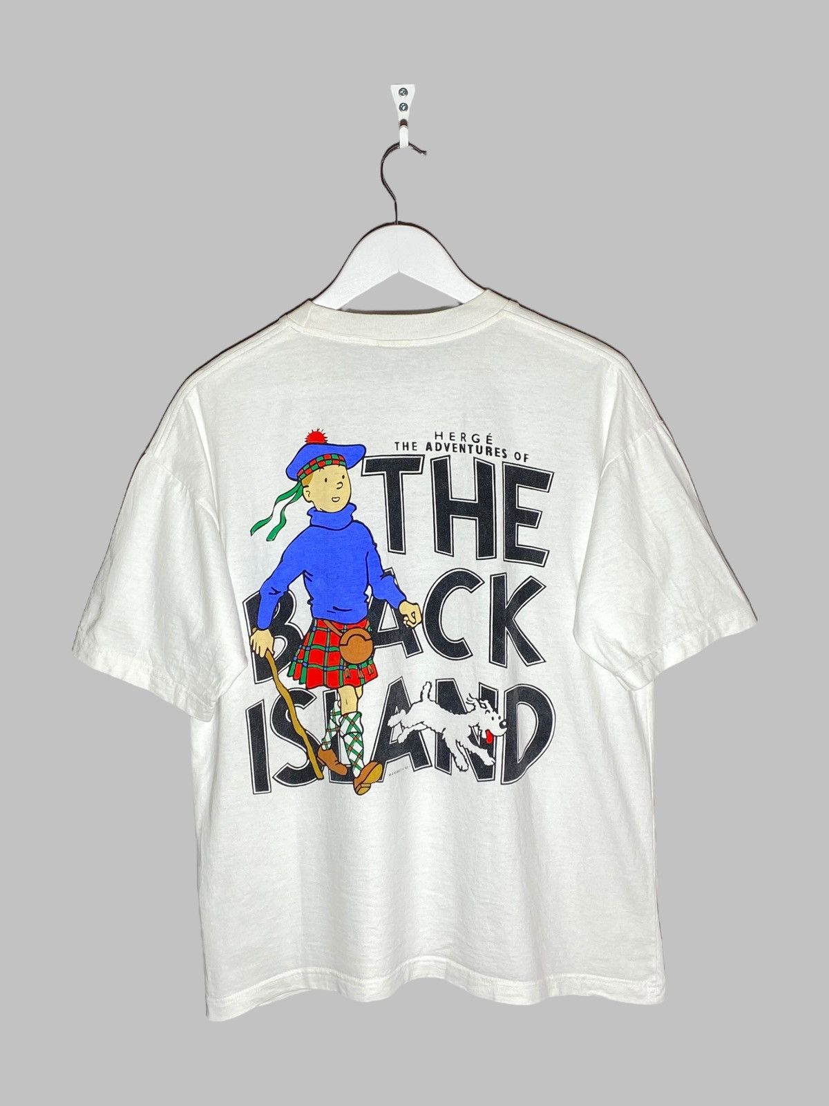 Vintage 🔥 THE BLACK ISLAND TINTIN 90s RARE COMIC TEE VINTAGE VIBES Size US L / EU 52-54 / 3 - 1 Thumbnail