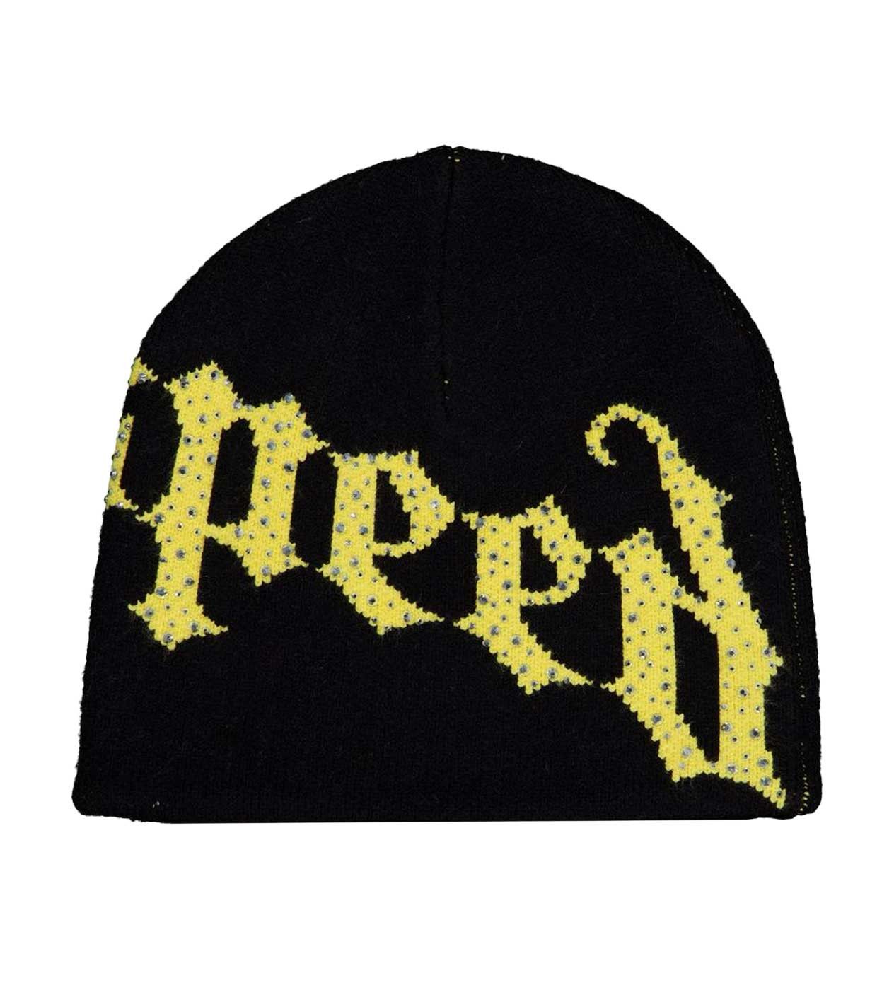 Godspeed Godspeed 'OG Logo' Studded Black & Yellow Beanie Size ONE SIZE - 2 Thumbnail